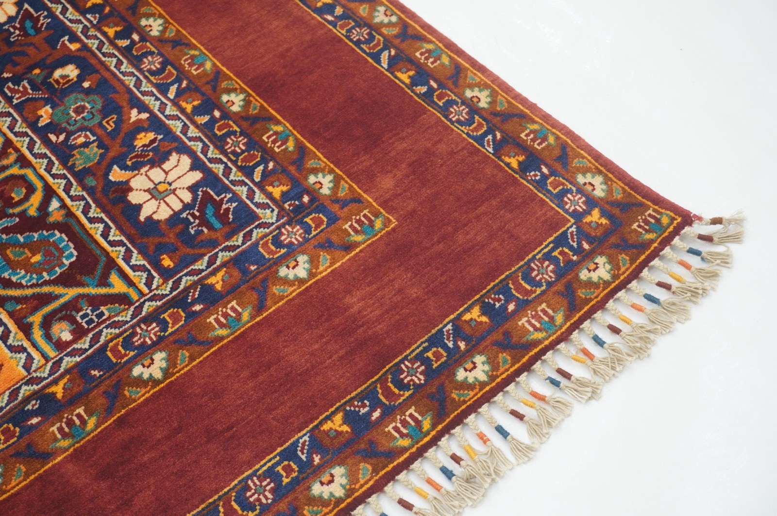 5×7 ft Red Shawl Afghan Hand Knotted Wool Oriental Rug