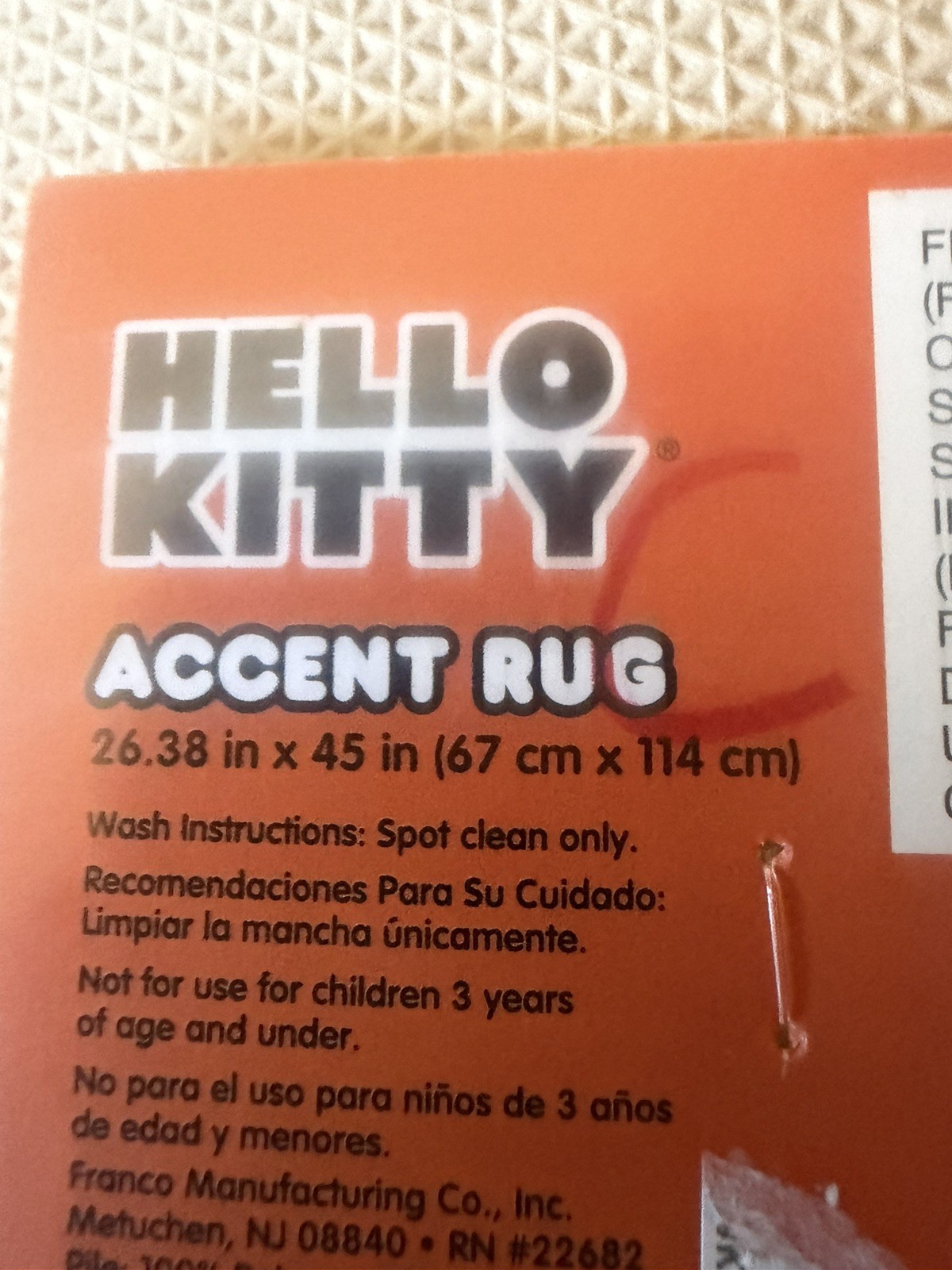 Hello Kitty Witch Halloween accent rug 2024 26.38×45 Orange Home Fall Decor
