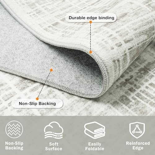 9×12 Area Rugs Washable Rug: Anti-Skid Abstract Modern Living Room Rug Soft