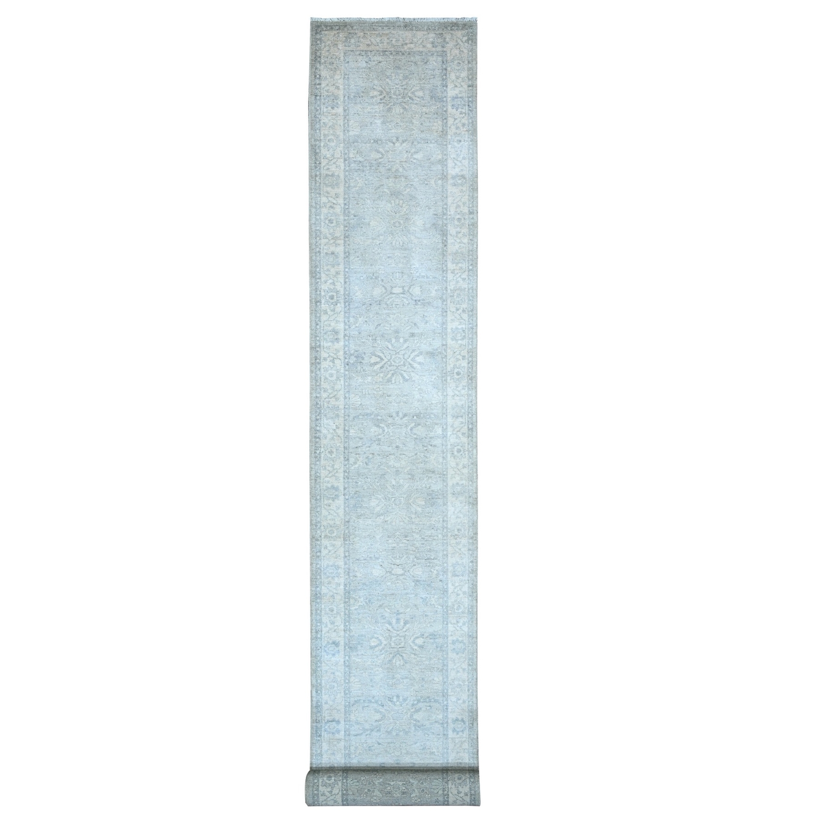 2’6″ x 19’1″ Wickham Gray Sickle Leaf Design Soft Vibrant Wool Runner Rug R88531