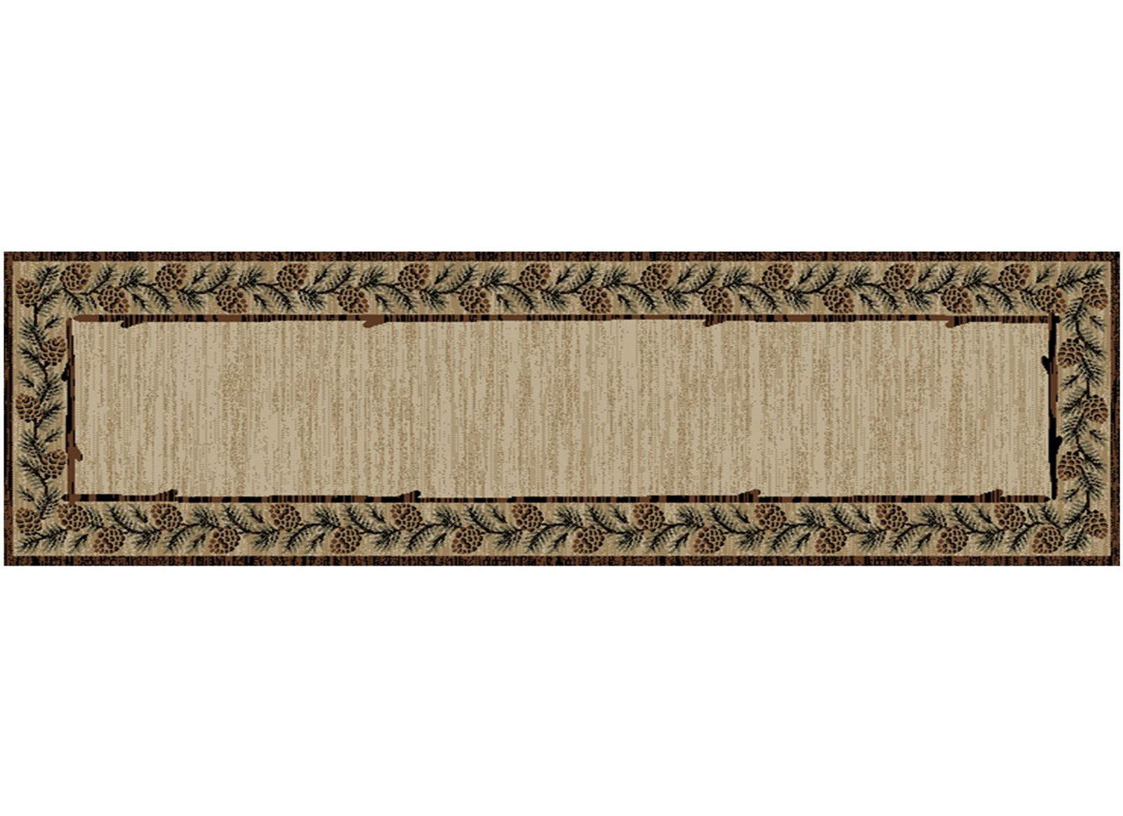2×8 (2’3″ x 7’7″ ) Pinecone Lodge Cabin Forest Runner Area Rug *FREE SHIPPING*