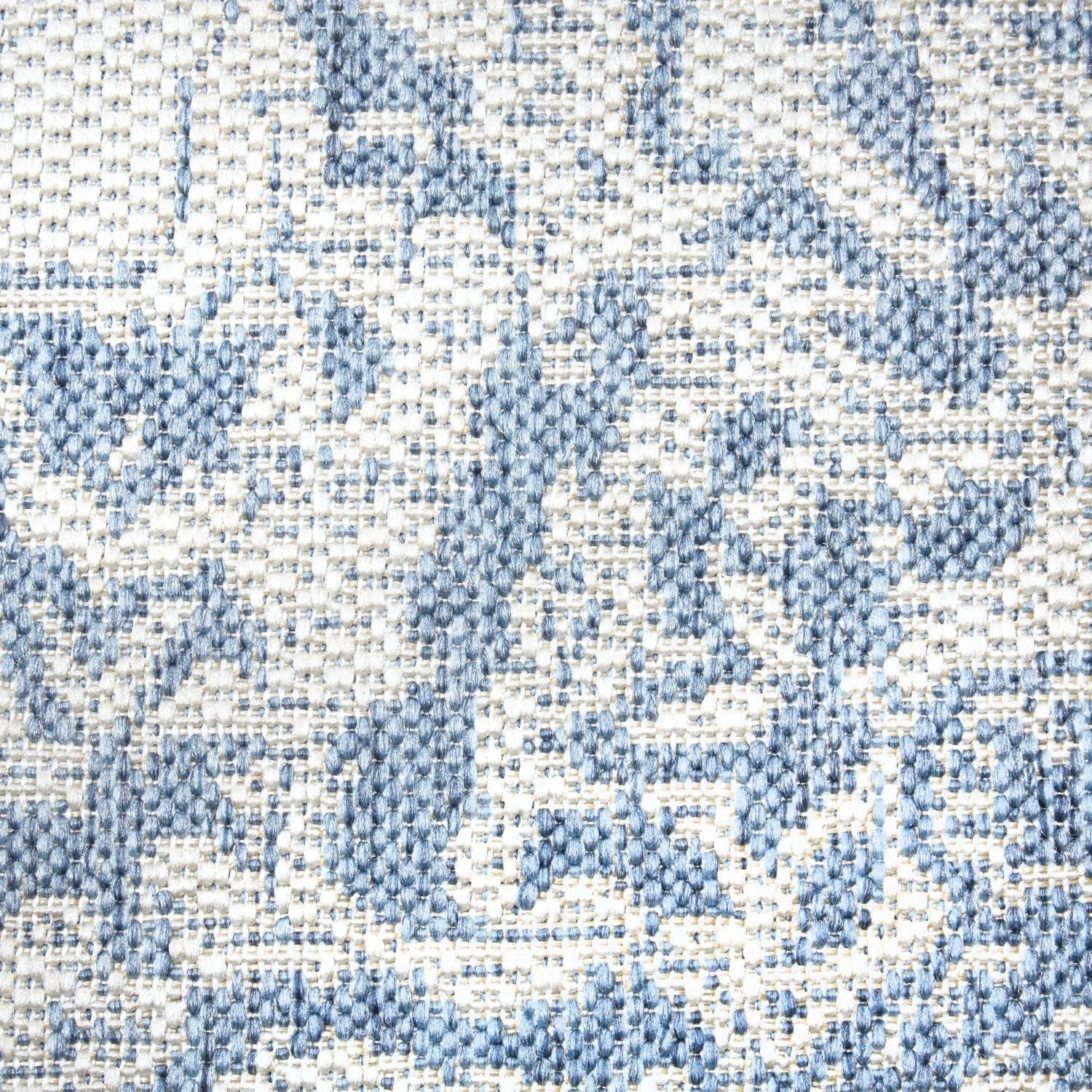 Patio Country Azalea Transitional Medallion Indoor/Outdoor Area Rug Grey/Blue