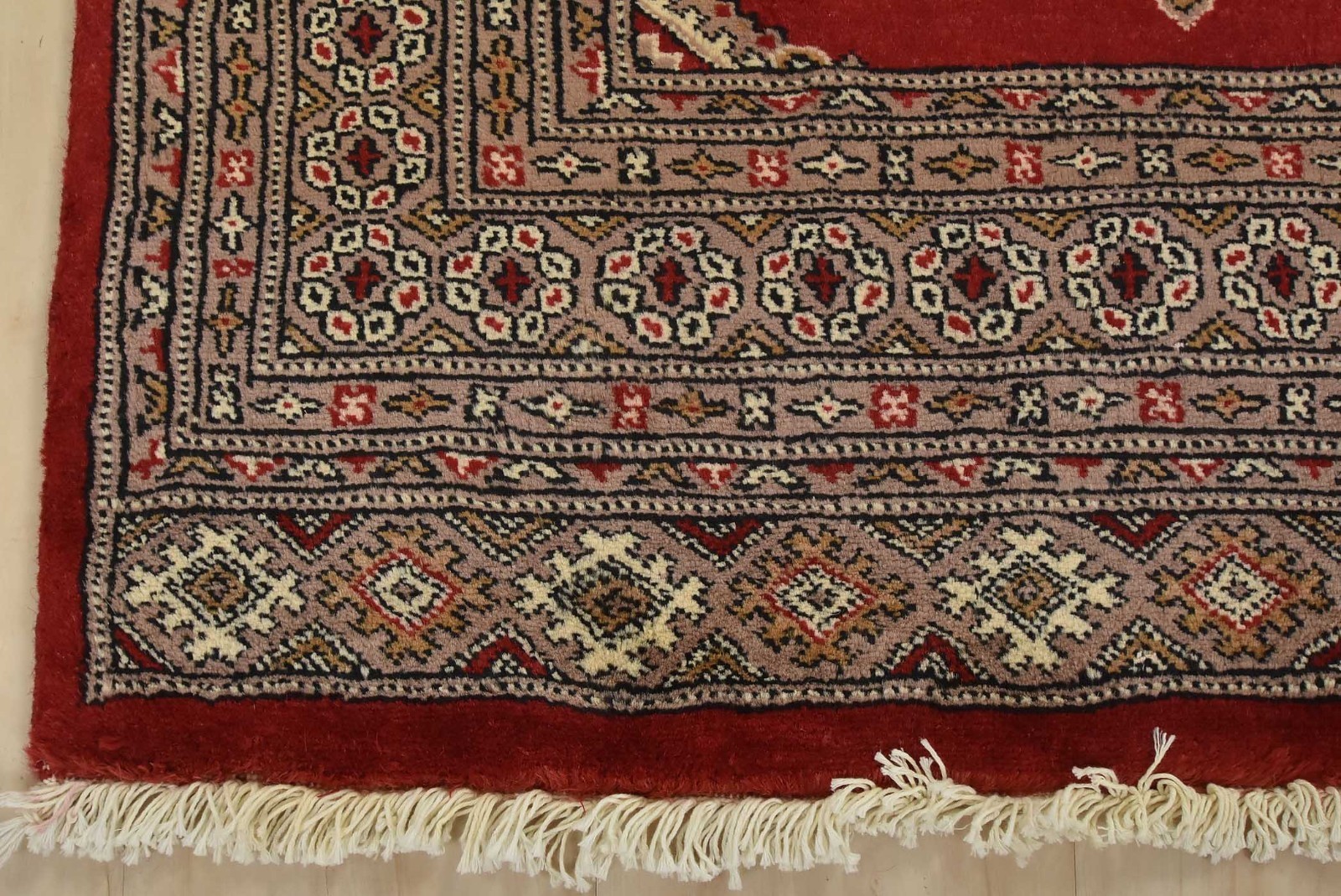 Bokhara Jaldar Rug 3′ x 4’11” Red Wool Tribal Hand-Knortted Oriental Carpet