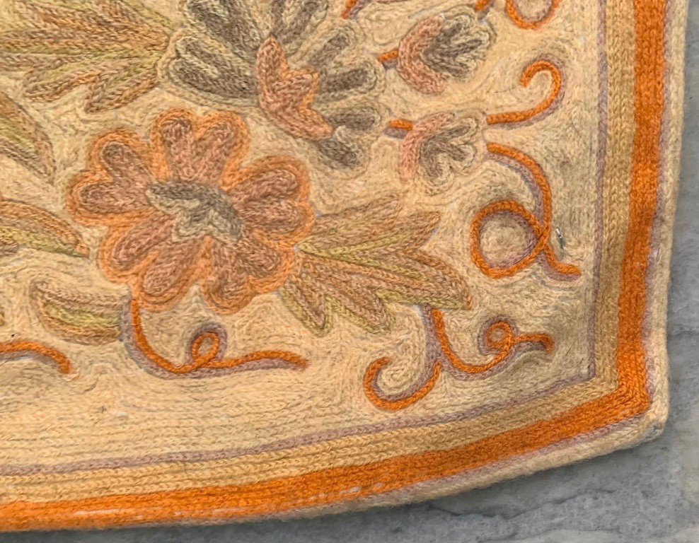 Vintage French Style Aubusson Rug Needlepoint Chain stitch Rug 3×4 ft Free Ship