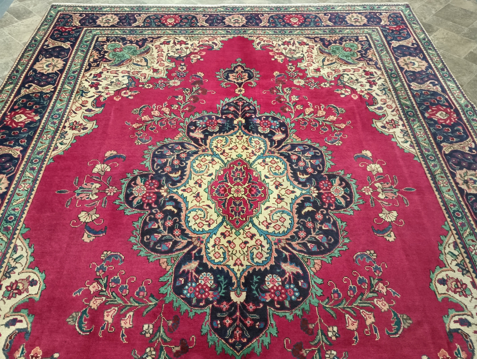 9×13′ Semi-Antique Perssian Tabriiz Rug #F-6054