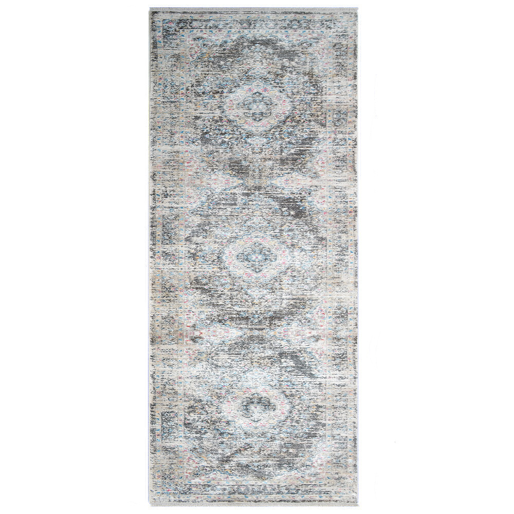 Machine Woven Cross Weave Polyester 2’6×9’10 Runner Area Rug Oriental Multicolor