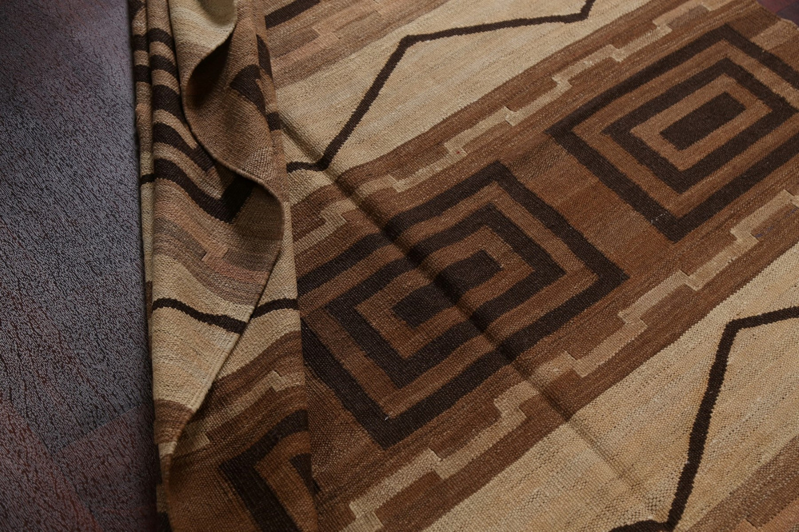 Tribal Natural Dye Kilim Wool Area Rug Reversible Flat weave Afghani Carpet 5×10