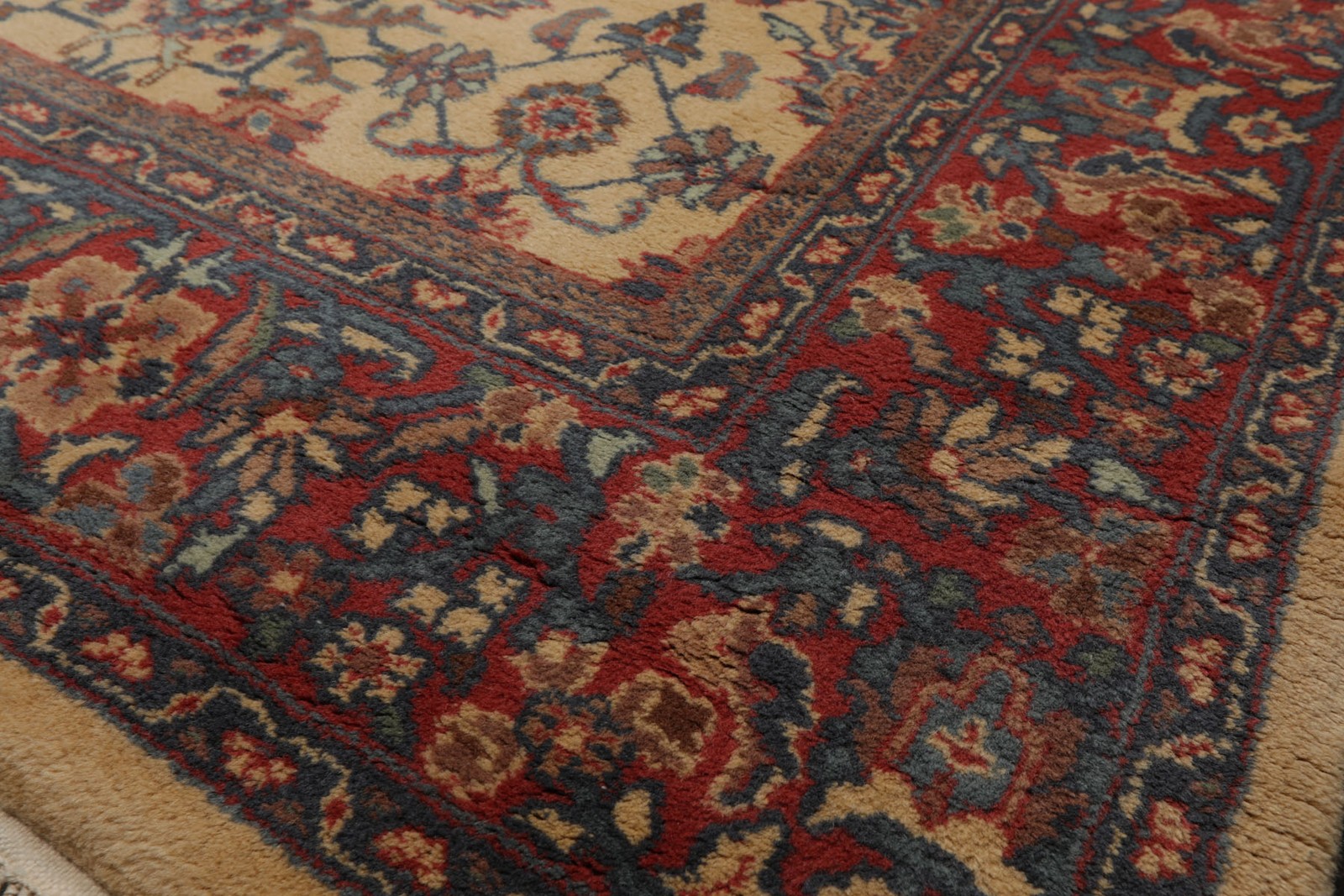 6×9 Hand Knotted Wool Ivory Heraati Traditional Floral Silky Sheen Rug