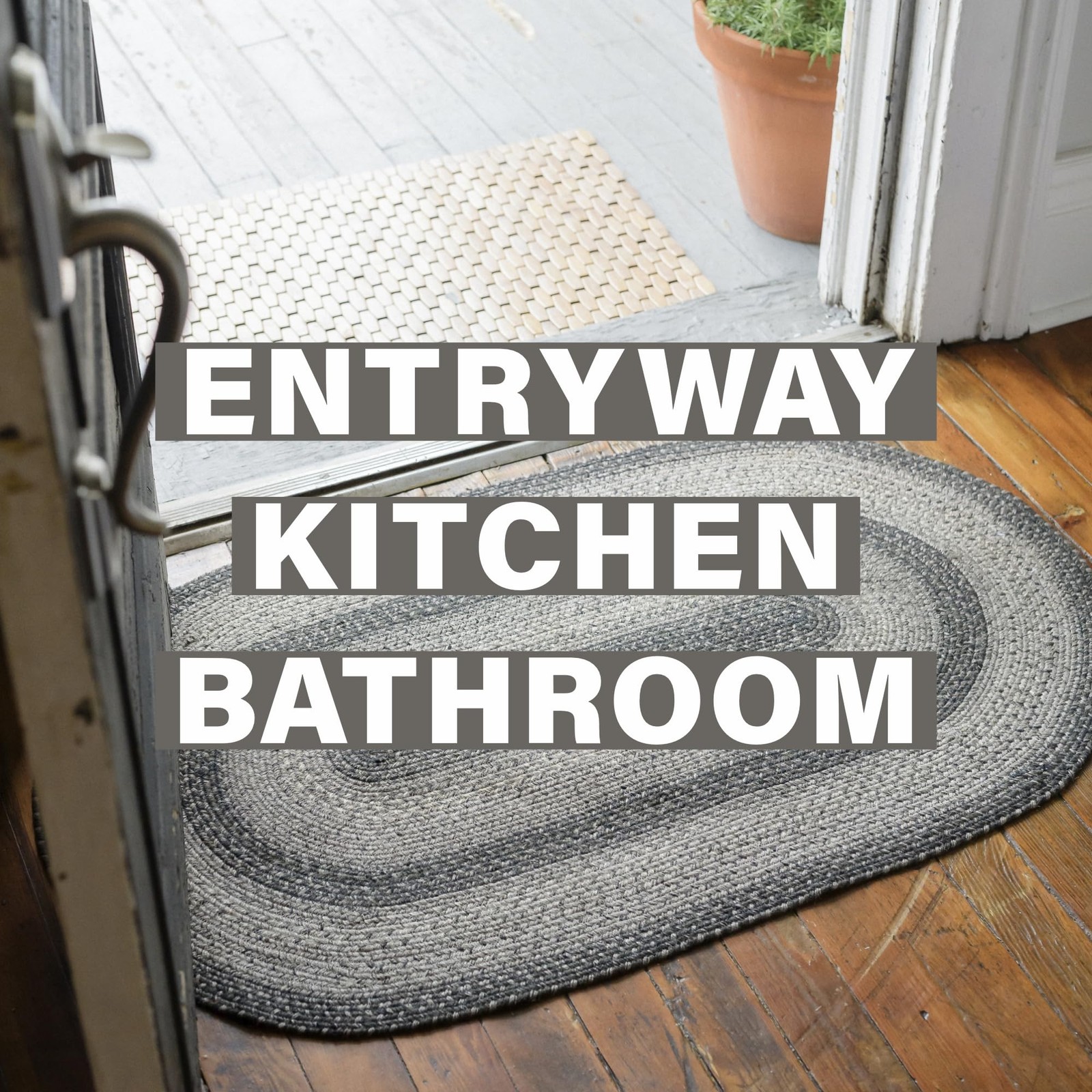 Flint Hill Gray Braided Rugs 20×30 – Jute Oval Braided Rugs for Primitive Sty…