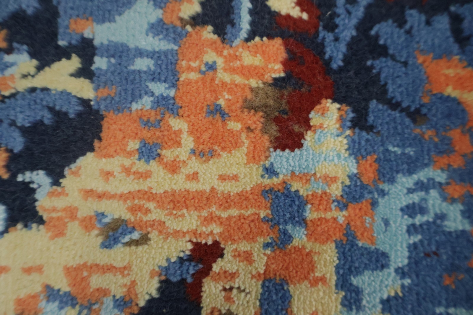 Modern Interiors Turkish Rug 6×9 Ft Elegant Abstract Blue and Orange Carpet