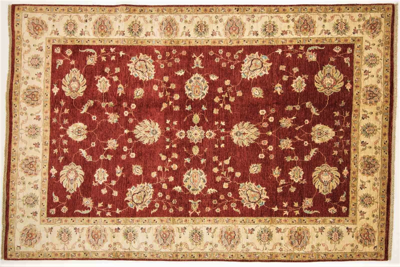 Afghan Chobi Ziegler Carpet Hand-Knotted 200X300 Red Oriental Wool