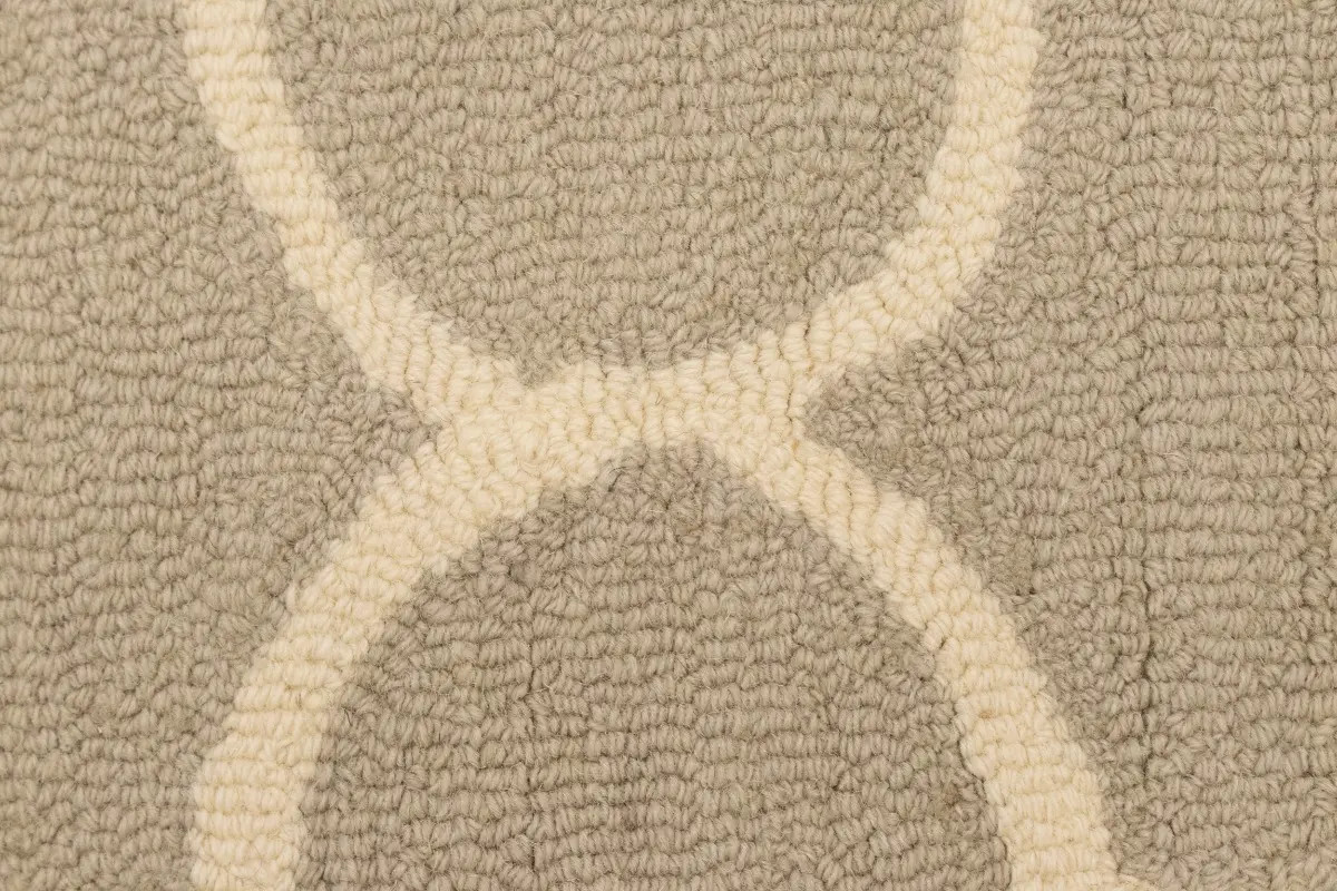 Cream & Beige Trellis Design Contemporary 5X8 Hand-Tufted Modern Rug Wool Carpet