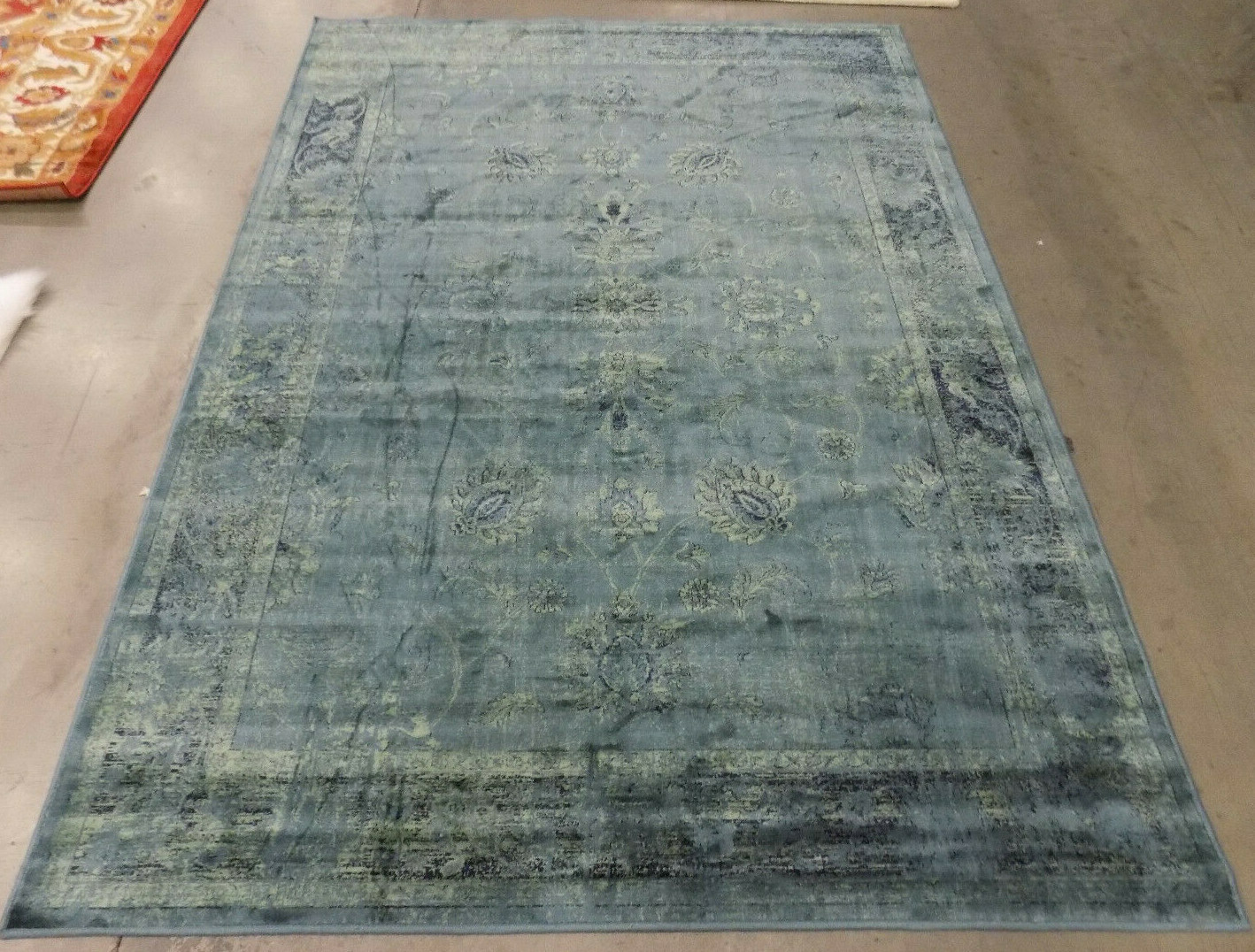 TURQUO / MULTI 5′-3″ X 7′-6″ Stained Rug Reduced Price 1172578559 VTGB117-2220-5