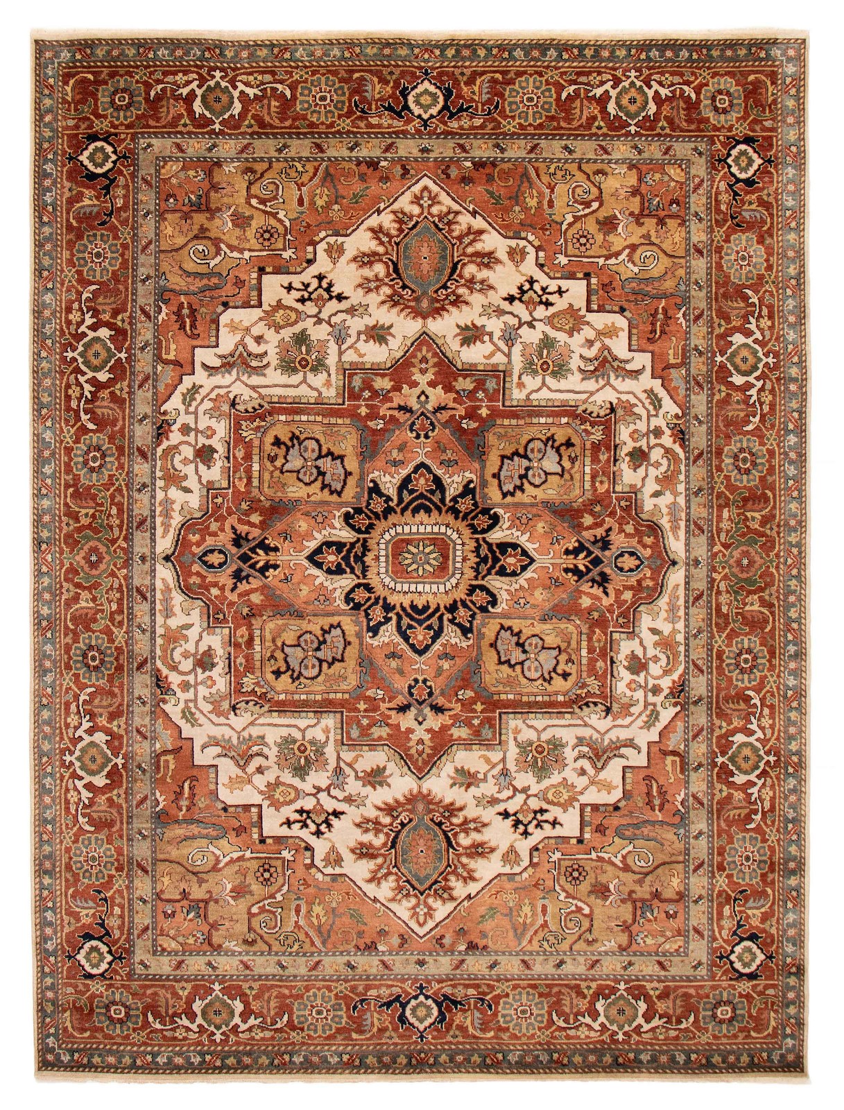 Vintage Traditional Hand-Knotted Area Rug 8’7″ x 11’6″ Oriental Wool Carpet