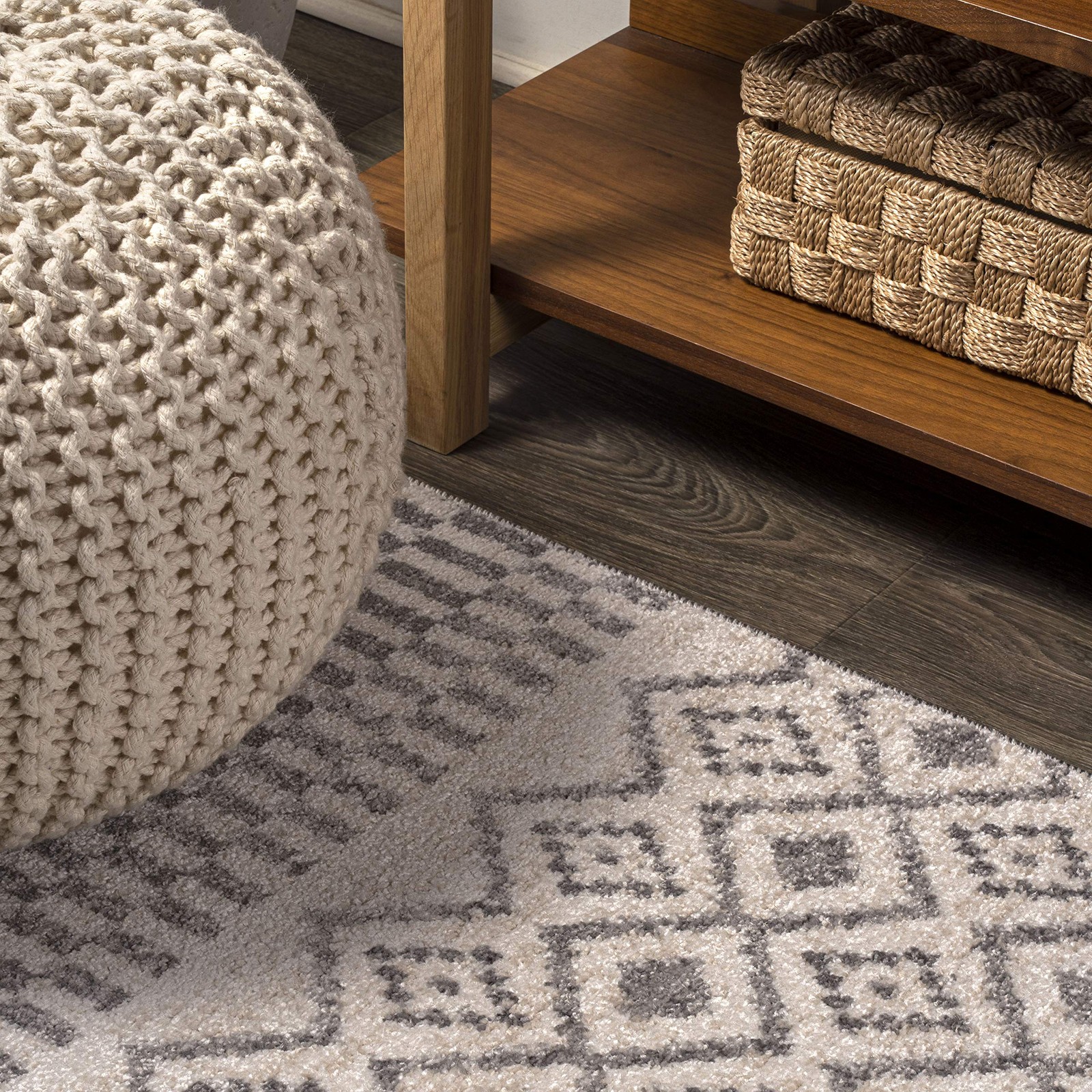 Ifrane Berber Stripe Cream/Gray Indoor Area Rug, 3×5, Geometric, Bohemian, Ca…