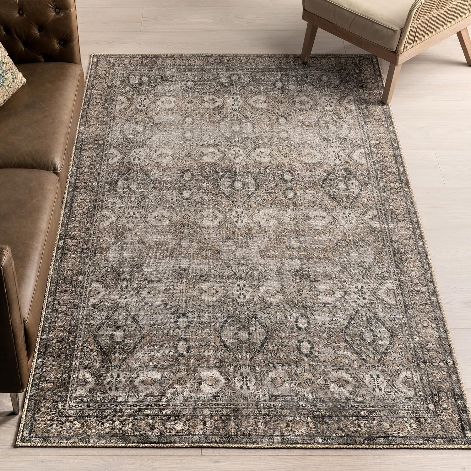 Hillstone 9′ x 12′ Vintage Medallion Area Rug – Soft, Durable, Easy Clean