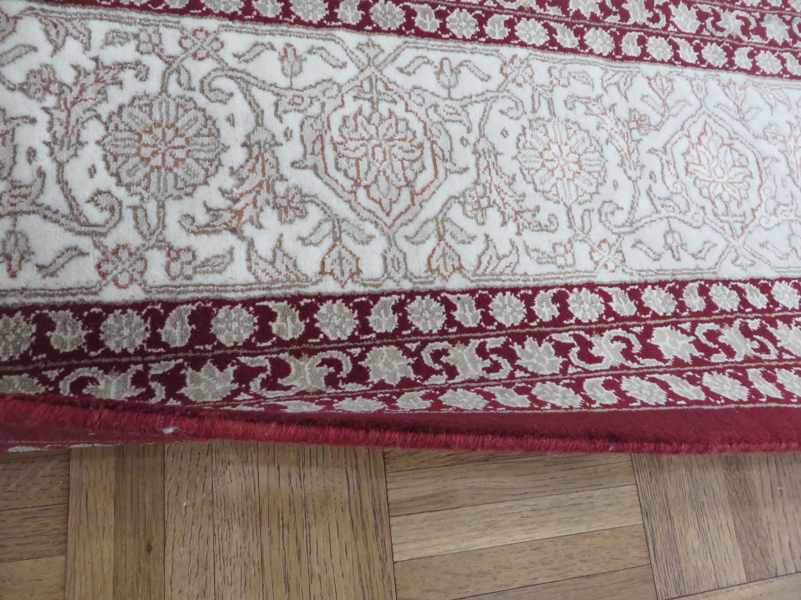 8’3 x 11’6 Hand Knotted Red Fine Herati Tabrez Oriental Rug With Silk G4999