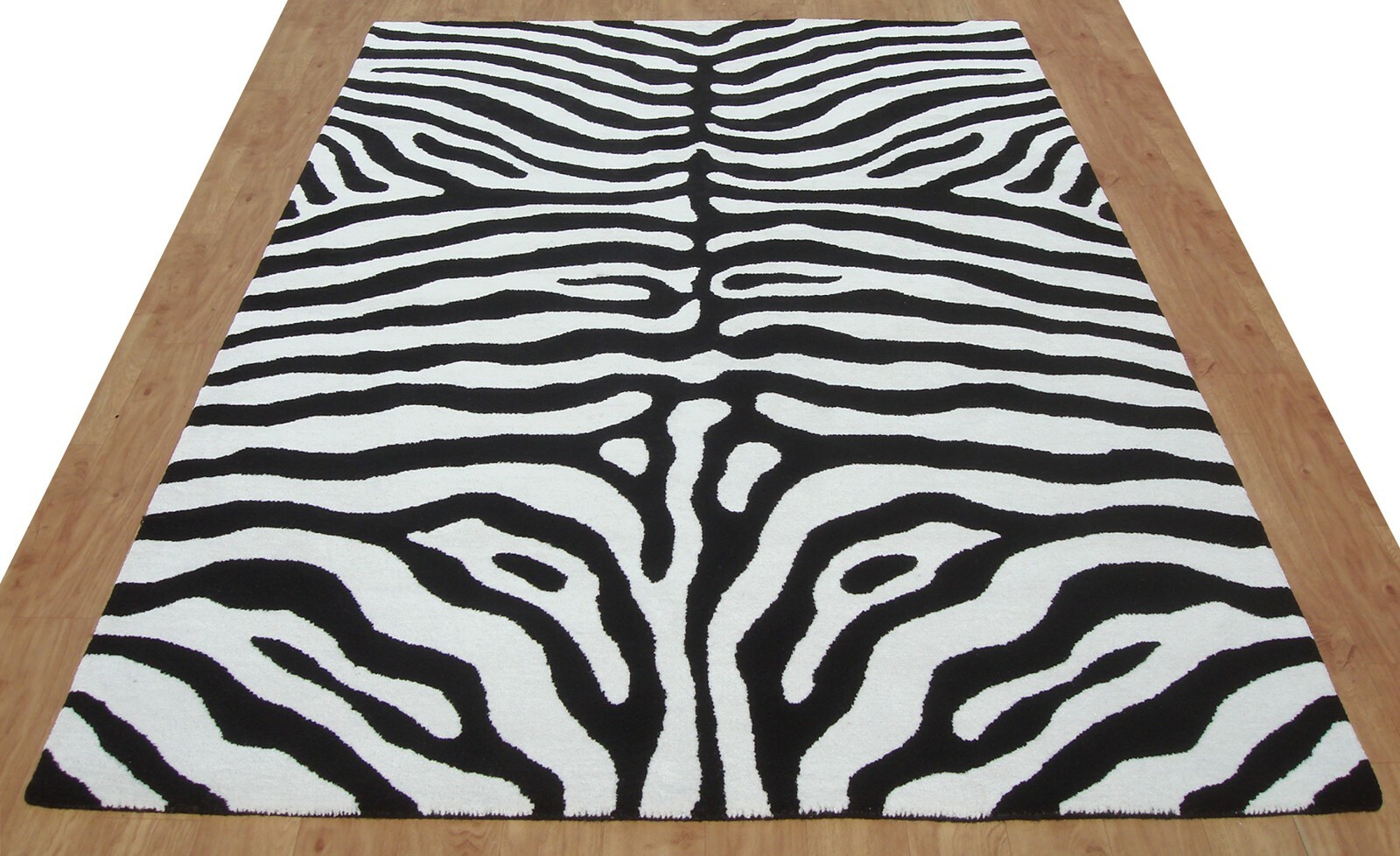 Zebra Black White Modern Handmade Hand-Tufted 100% Wool Soft Area Rug Carpet