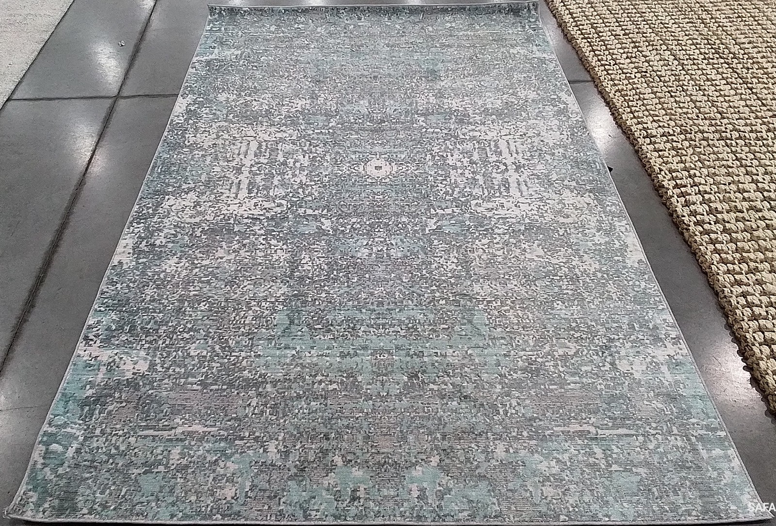TEAL / MULTI 5′-0″ x 8′-0″ Back Stain Rug, Reduced Price 1172789638 MYS971A-5