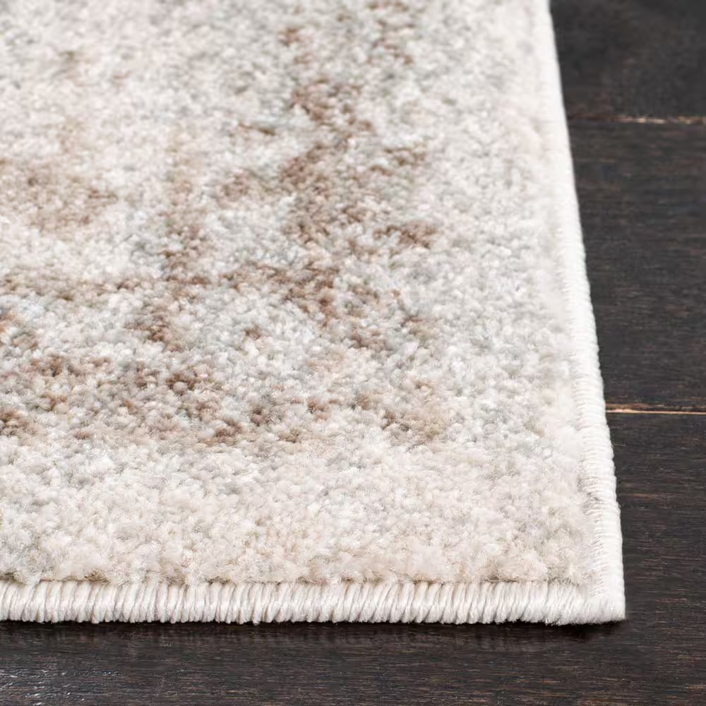 Evoke Ivory/Taupe 8 Ft. X 10 Ft. Distressed Border Medallion Area Rug