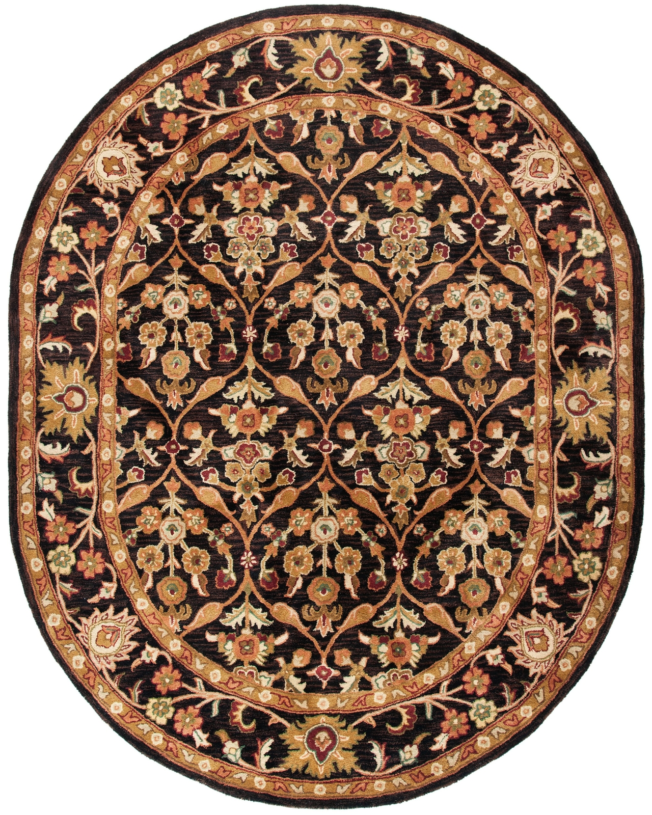 Safavieh Antiquity DARK PLUM / GOLD 4′-6″ X 6′-6″ Oval Area Rug – AT51B-5OV