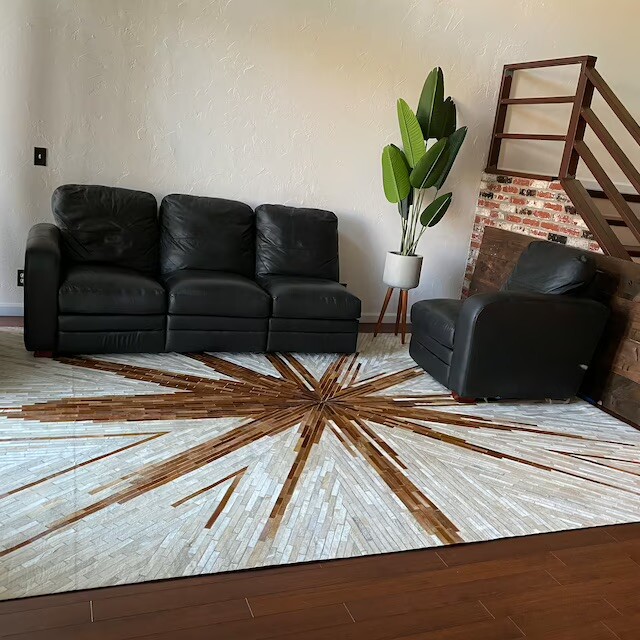 Cow Cowhide Rug Leather Hide Skin Area Size New Rugs Large 100% Ft Hair Tricolor