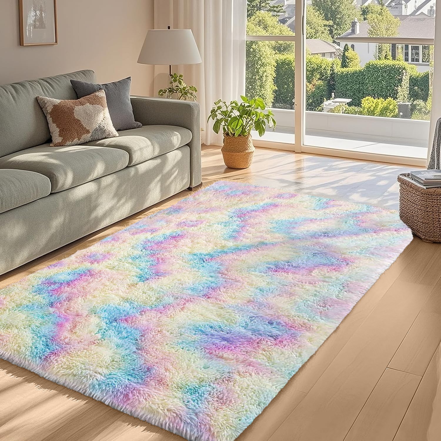 Soft Shaggy Area Rugs Anti Slip Fluffy Floor Mat Carpets for Living Room Bedroom