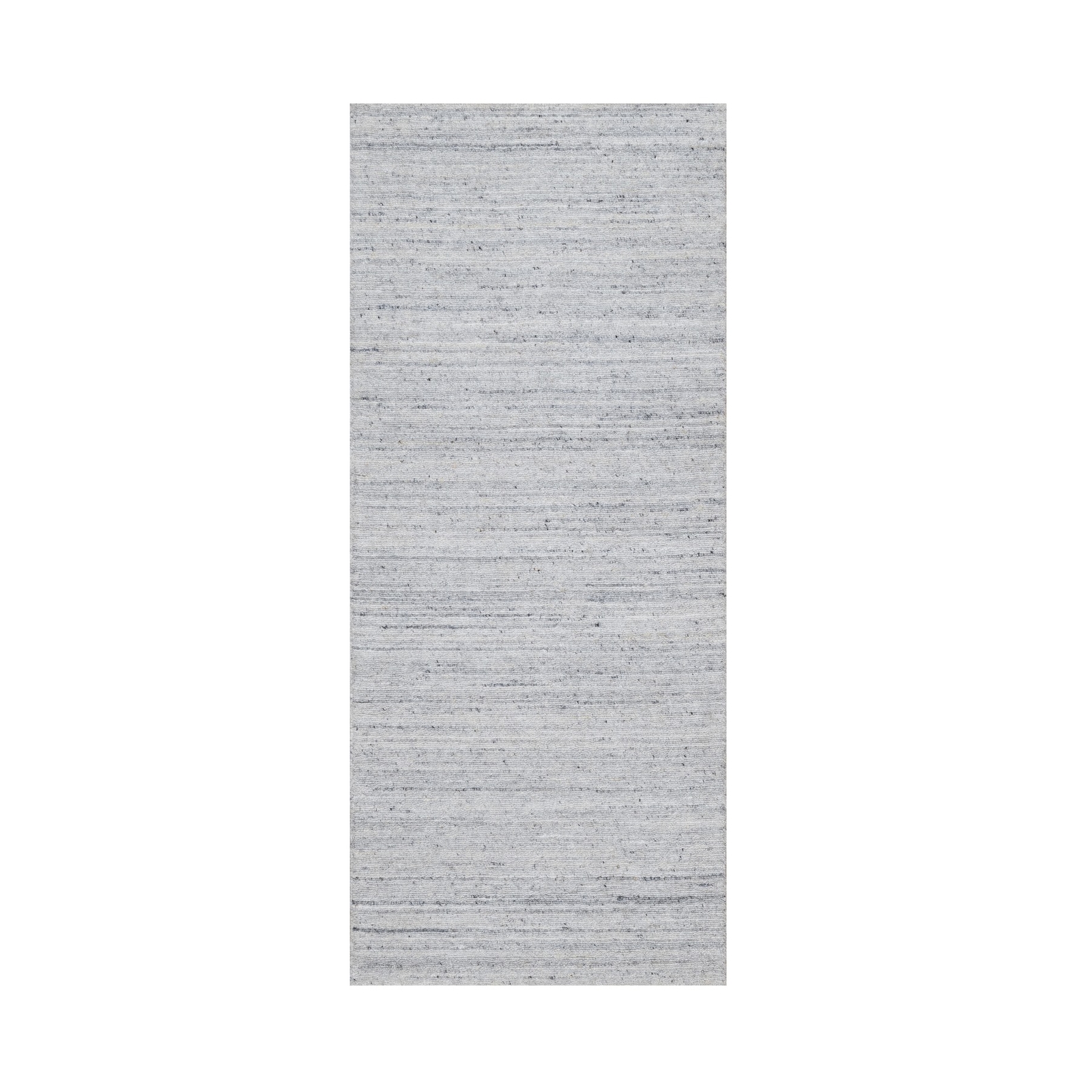 2’6″x6′ White Plain Modern Striae Design Hand Loomed Pure Wool Runner Rug R91185
