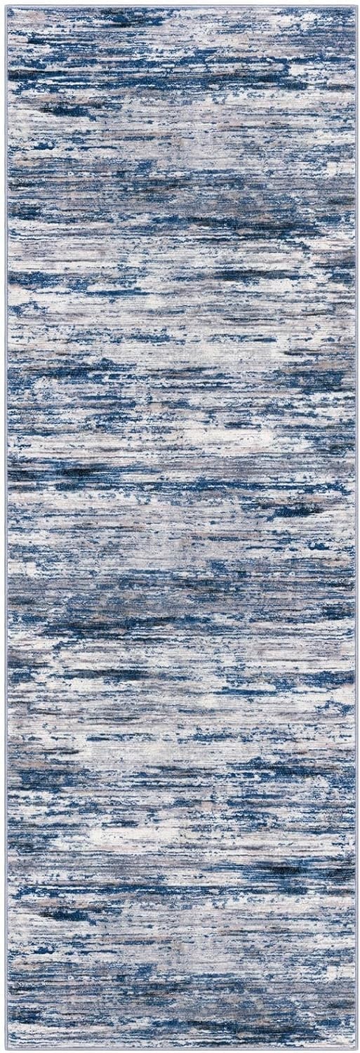 2×6 Navy Blue Gray Neutral Multi Modern Abstract Runner Rug for Hallways, Sup…