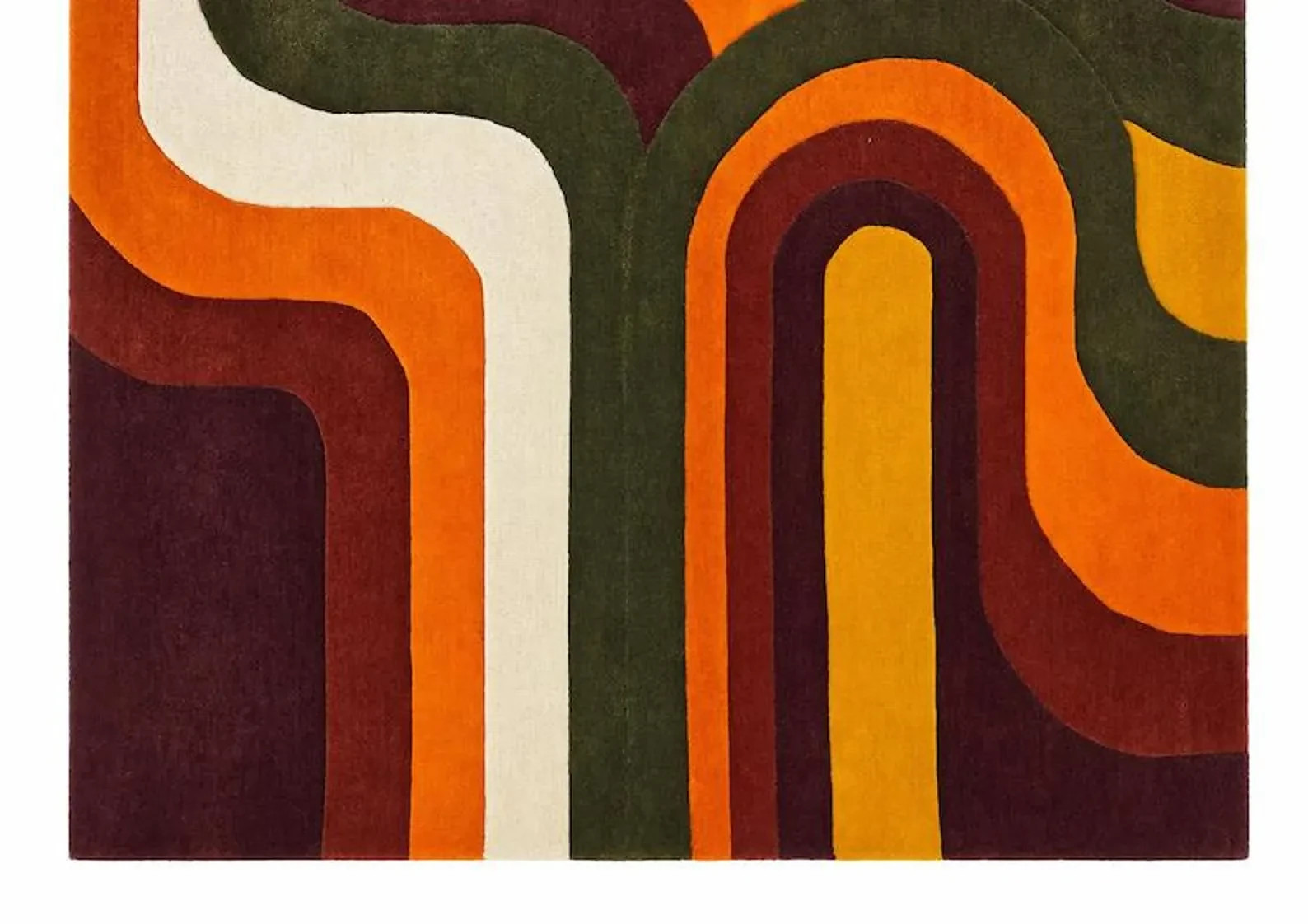 Hand Tufted Abstract Geometric Rug, Mid Century Modern multicolor Area Carpet