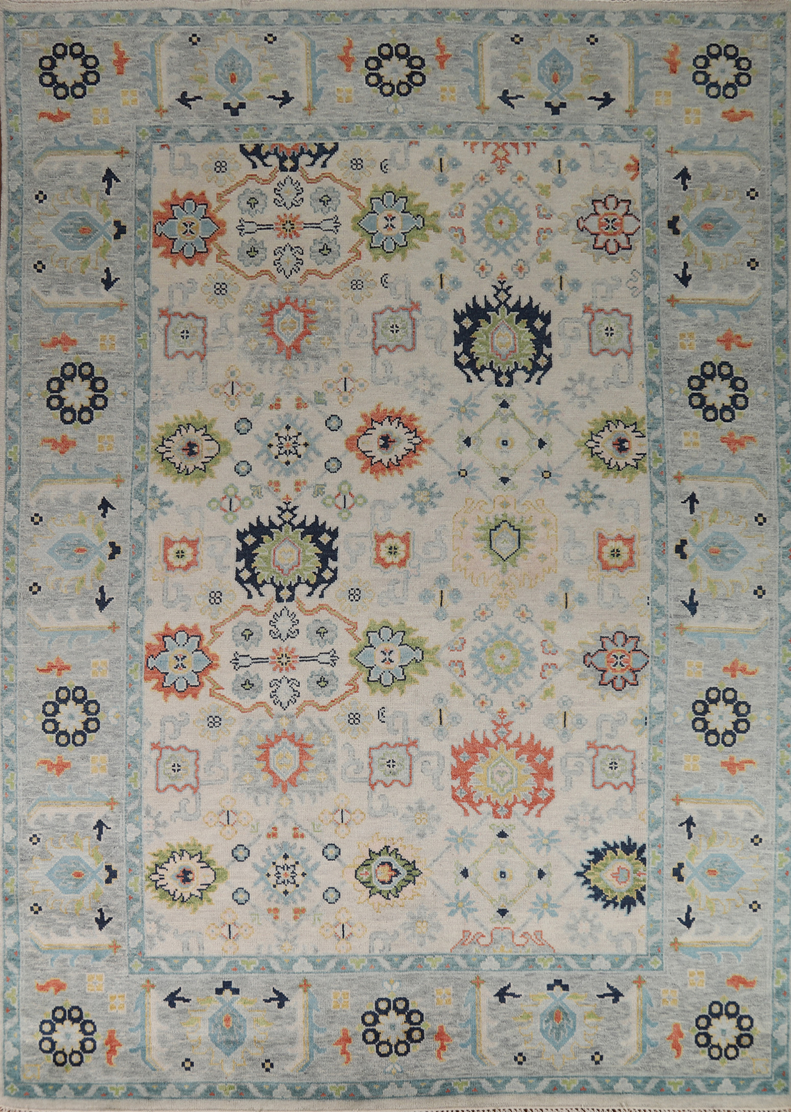 Elegant Handwoven Oushak Indian Rug Living Room Carpet 9×12 ft