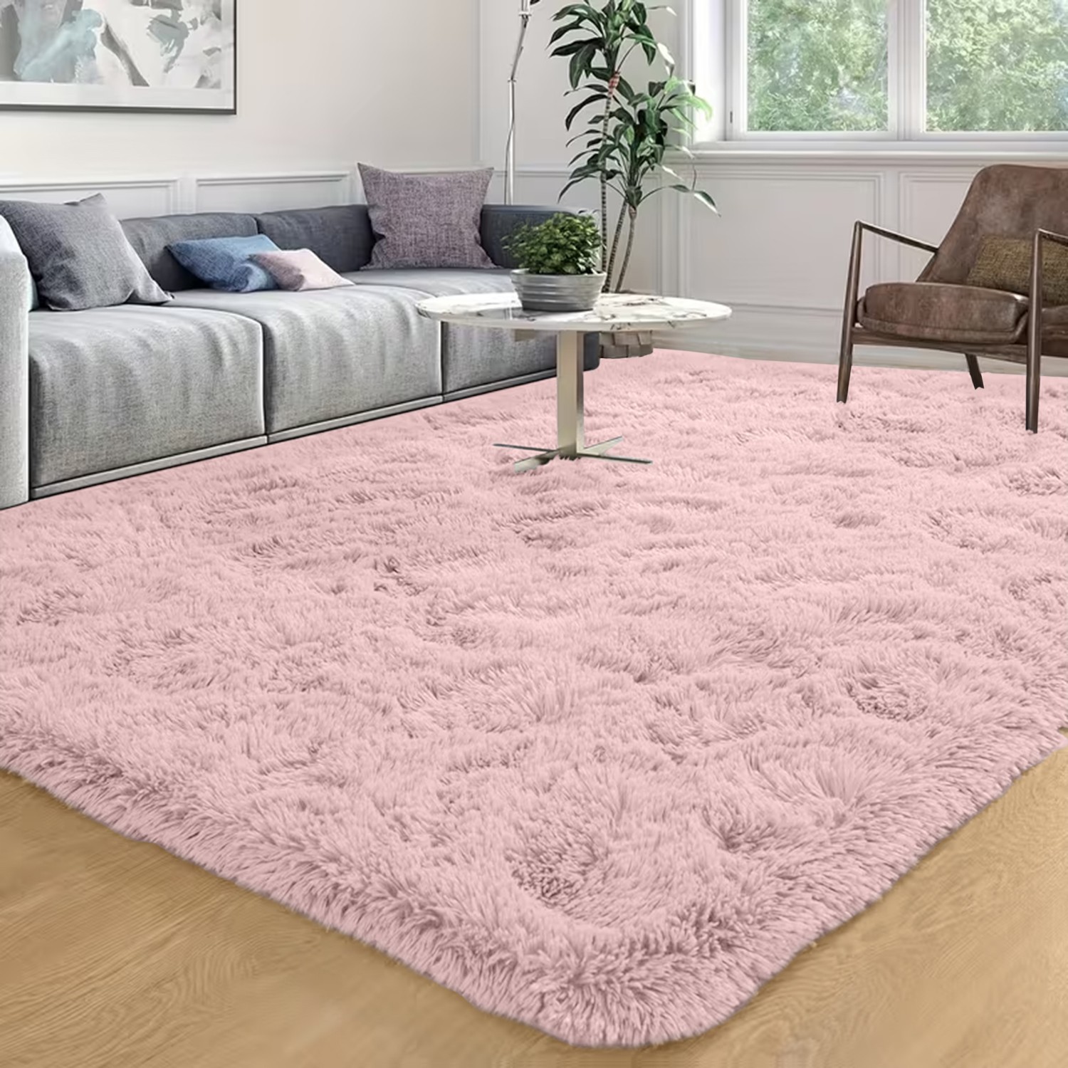 Luxury Fluffy Shaggy Area Rugs Anti-Skid Carpet Mats Rug for Living Room Bedroom