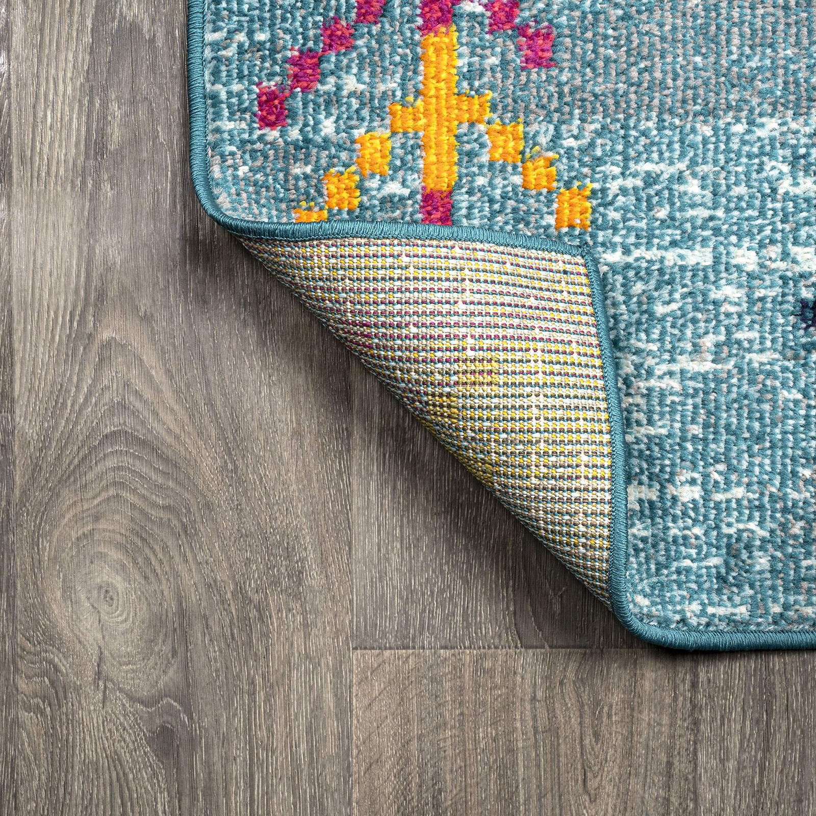 Tribal Love Geometric Light Blue/Multi Indoor Area Rug, 8×10, Bohemian, Casua…