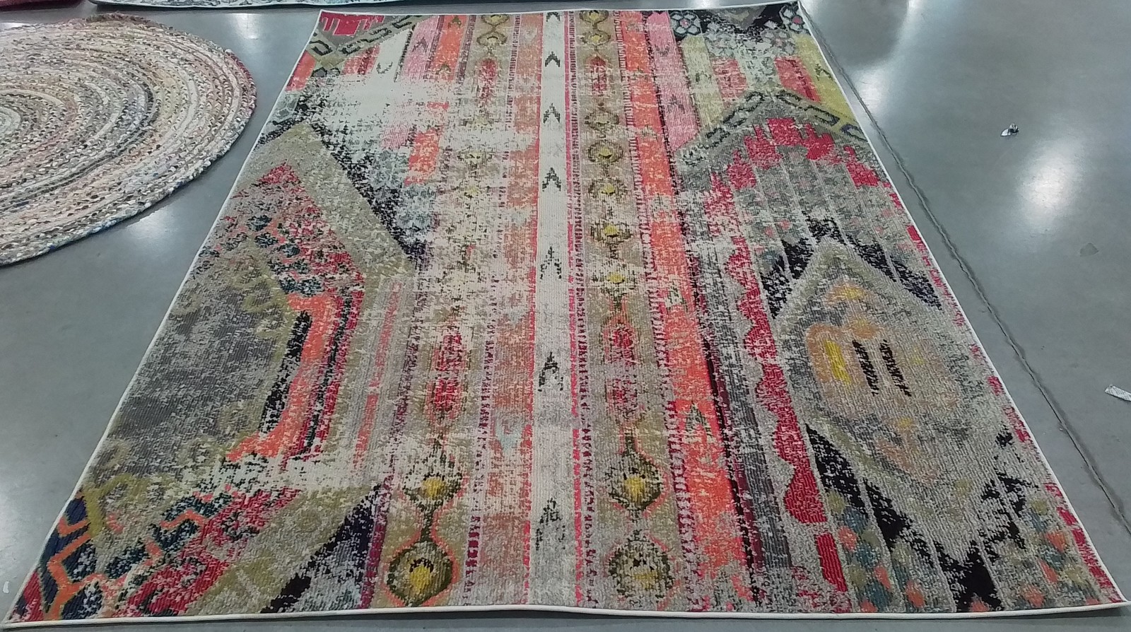 LIGHT GREY / MULTI 6′-7″ x 9′-2″ Flaw in Rug, Reduced Price 1172787190 MNC222G-6