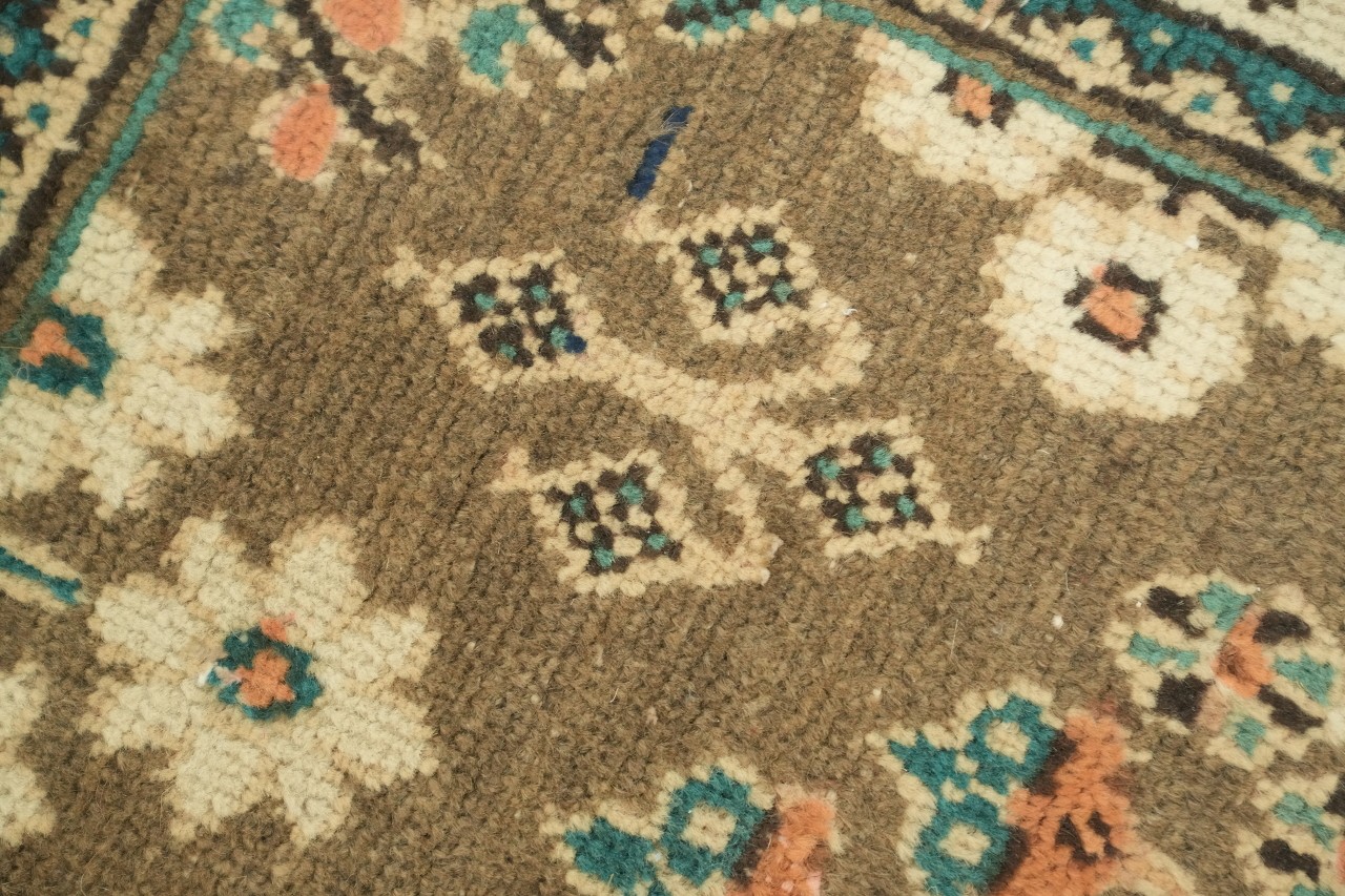 4×7 Coral & Blue Medallion Tribal Hand-Knotted Wool Traditional Area Rug