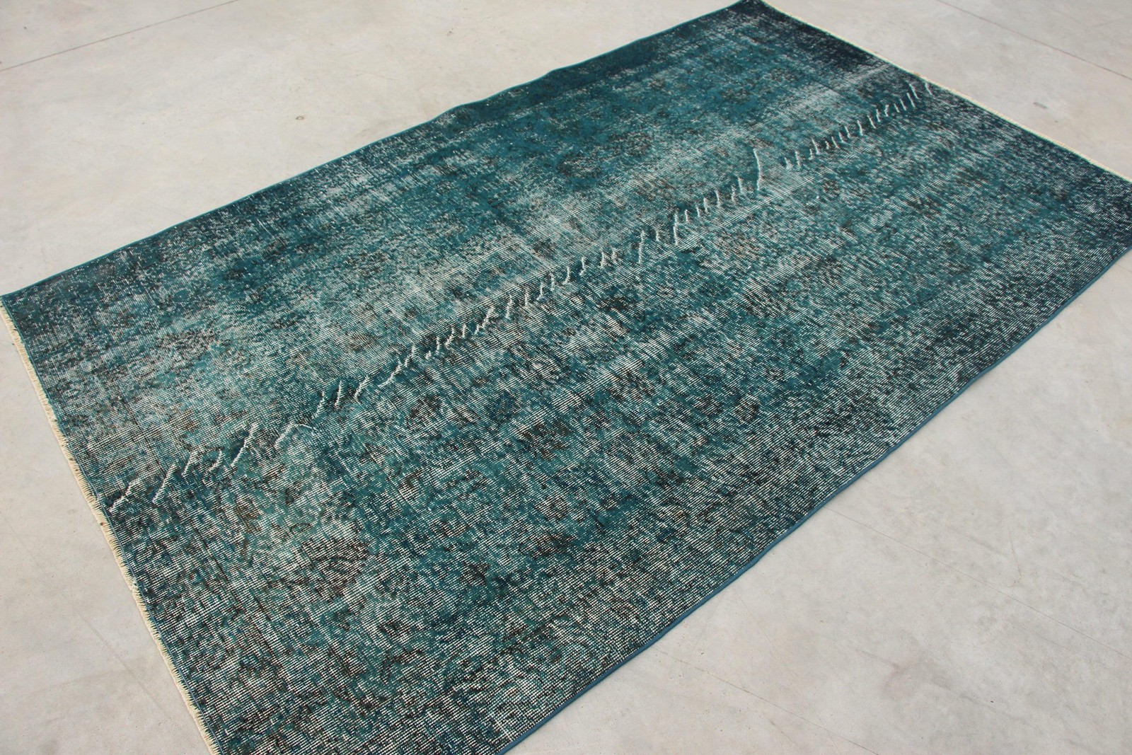 Vintage 4,6×7,5 ft Rug, Turkish Rug, Blue Wool Rug