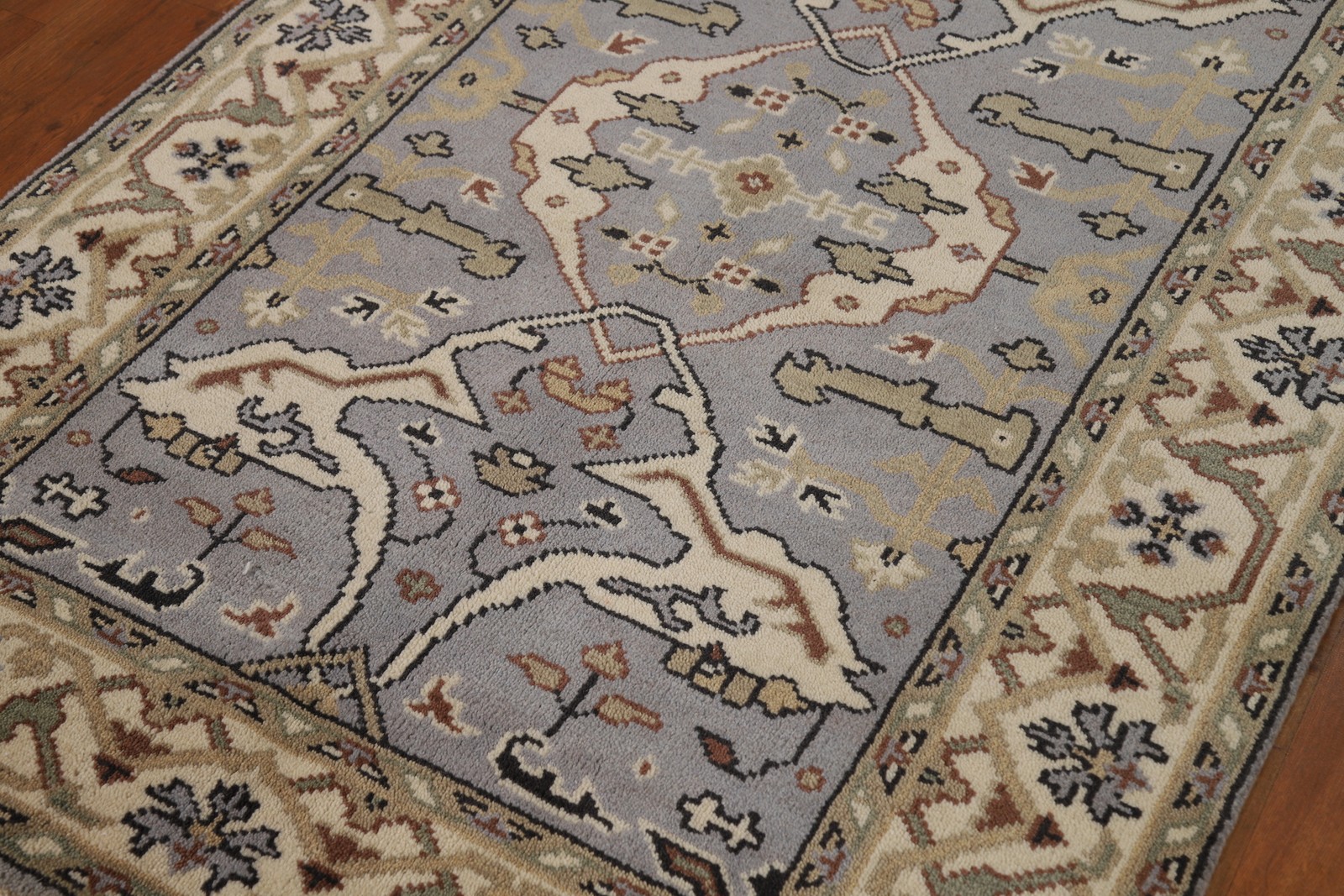 Oushak Oriental Accent Rug 4×6 Hand-knotted Wool Geometric Indian for Any Room