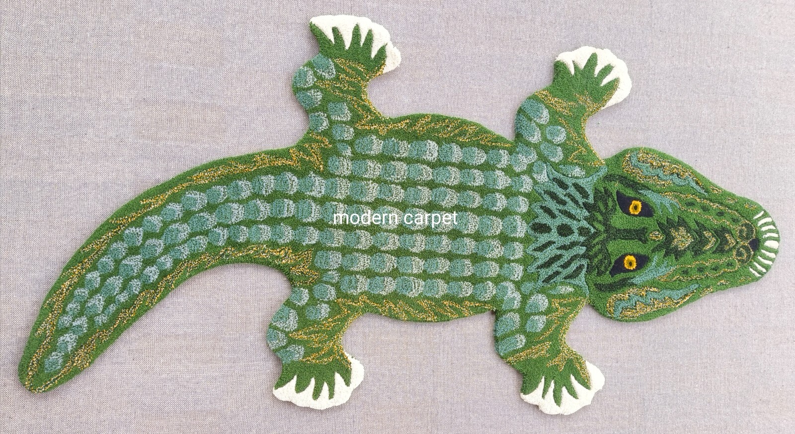 Crocodile Rugs 2×4 Feet Handmade 100% Woolen Hand Tufted Rug For Home Decoration