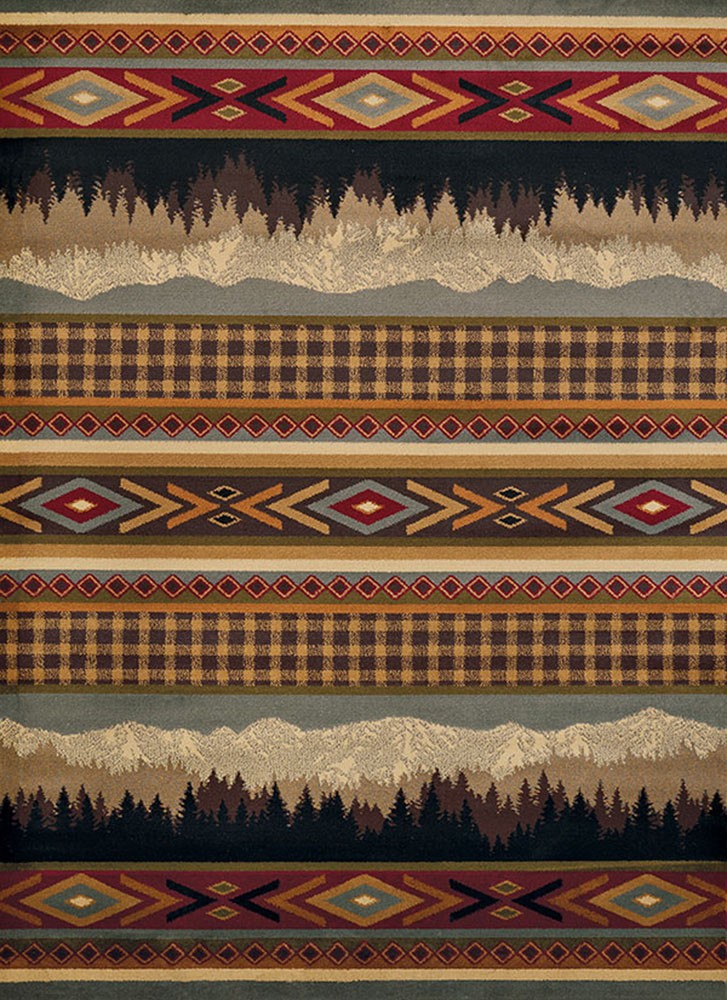 Multi-Color Checked Diamonds Arrows Area Rug 750-06175 – Aprx 7′ 10″ x 10′ 6″