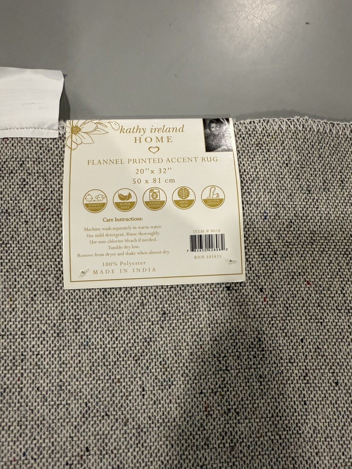 KARTHY IRELAND HOME FLANNEL WASHABLE RUG WITH LATEX BACK 20X32