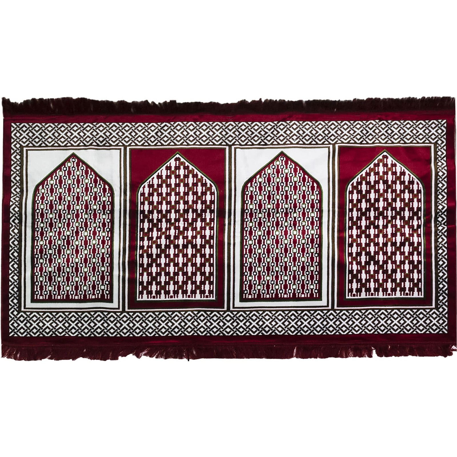 Turkish Islamic Prayer Rug | Multi Person Janamaz Sajada for Family | Velvet …