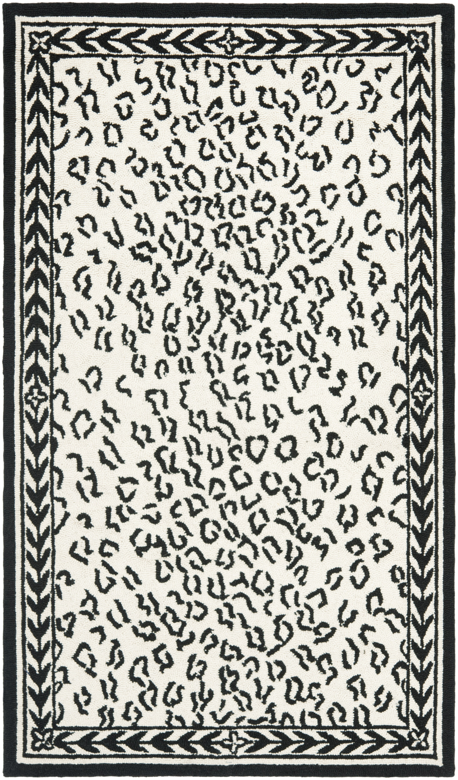 Safavieh Chelsea WHITE / BLACK 2′-6″ X 4′ Area Rug – HK15C-24
