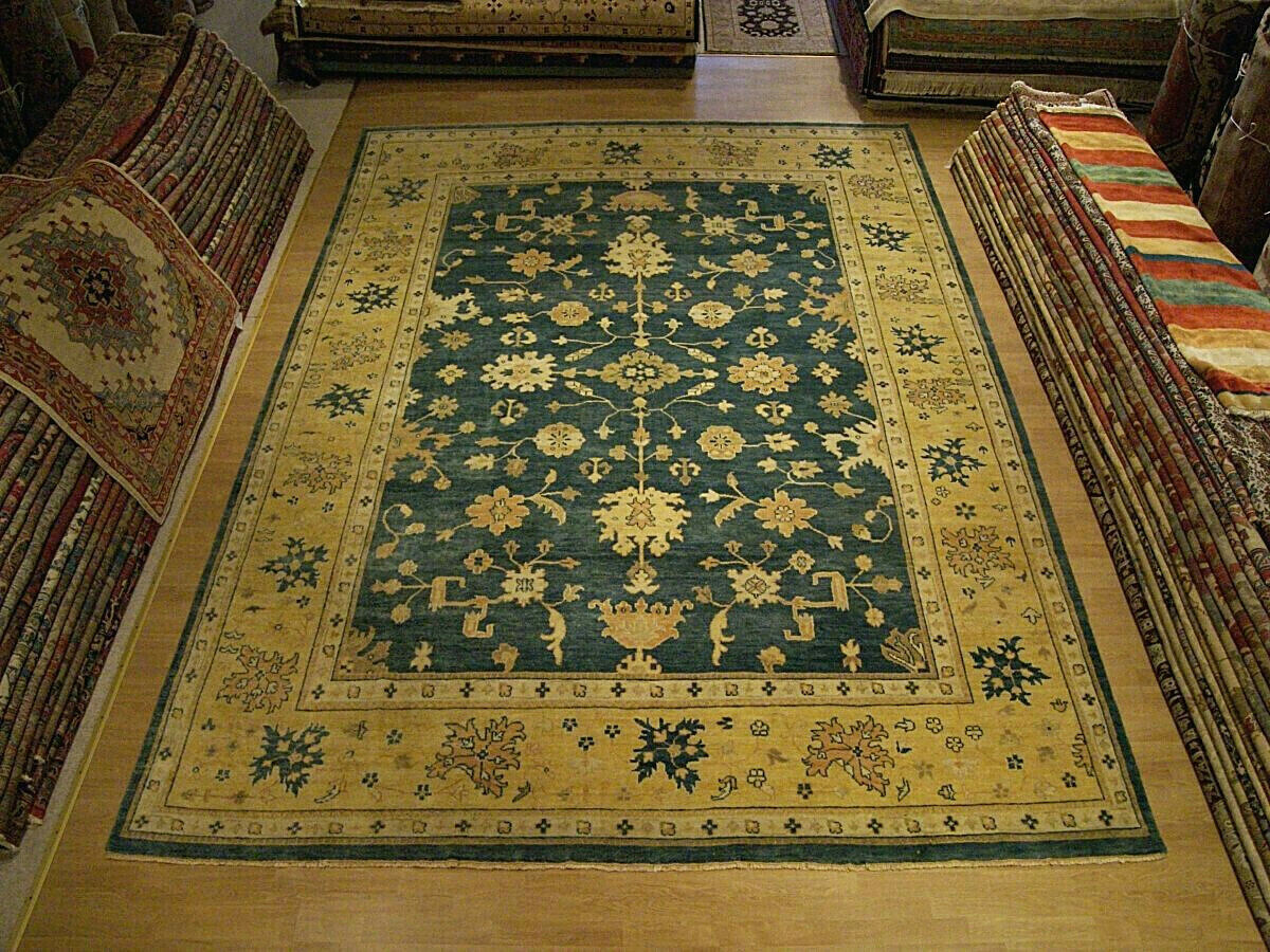 10.6 x 14 HAND KNOTTED High Quality Oushak Rug _Veggie Dyed Very Soft Fine Wool