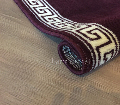 5×7 Area Rug Modern Greek Key Design Burgundy Carpet with Border New