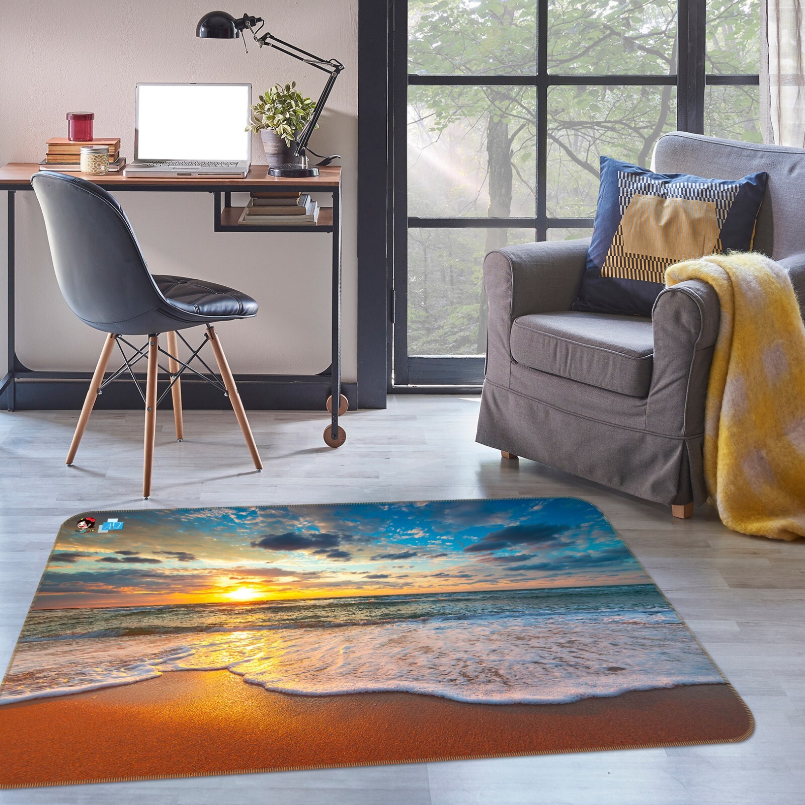3D Sunrise Ocean K1478 Non Slip Rug Mat Elegant Photo Carpet Panda 2023