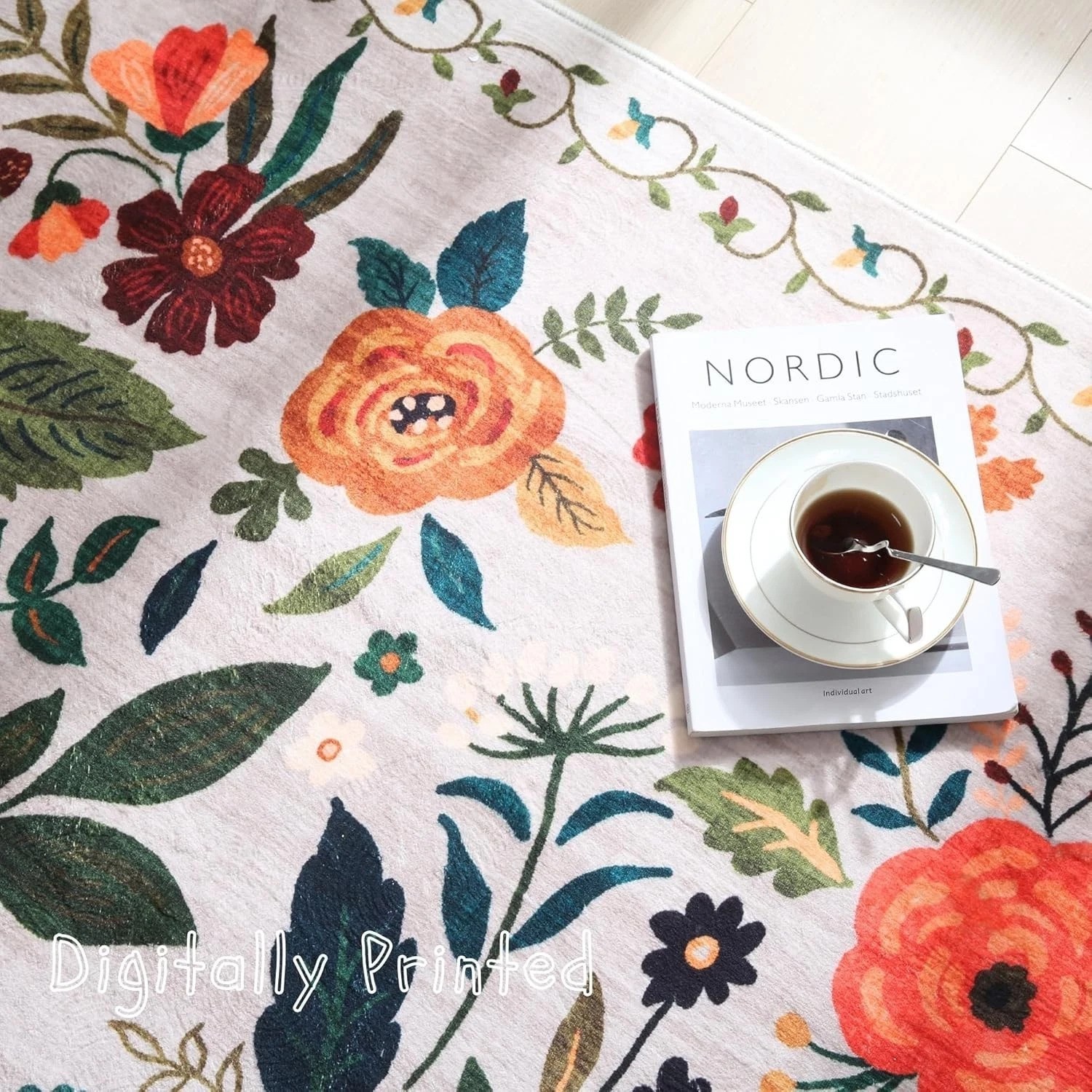 Soft Non-Slip 2’x10′ Floral Kitchen Runner Rug – Ideal for High Traffic Areas