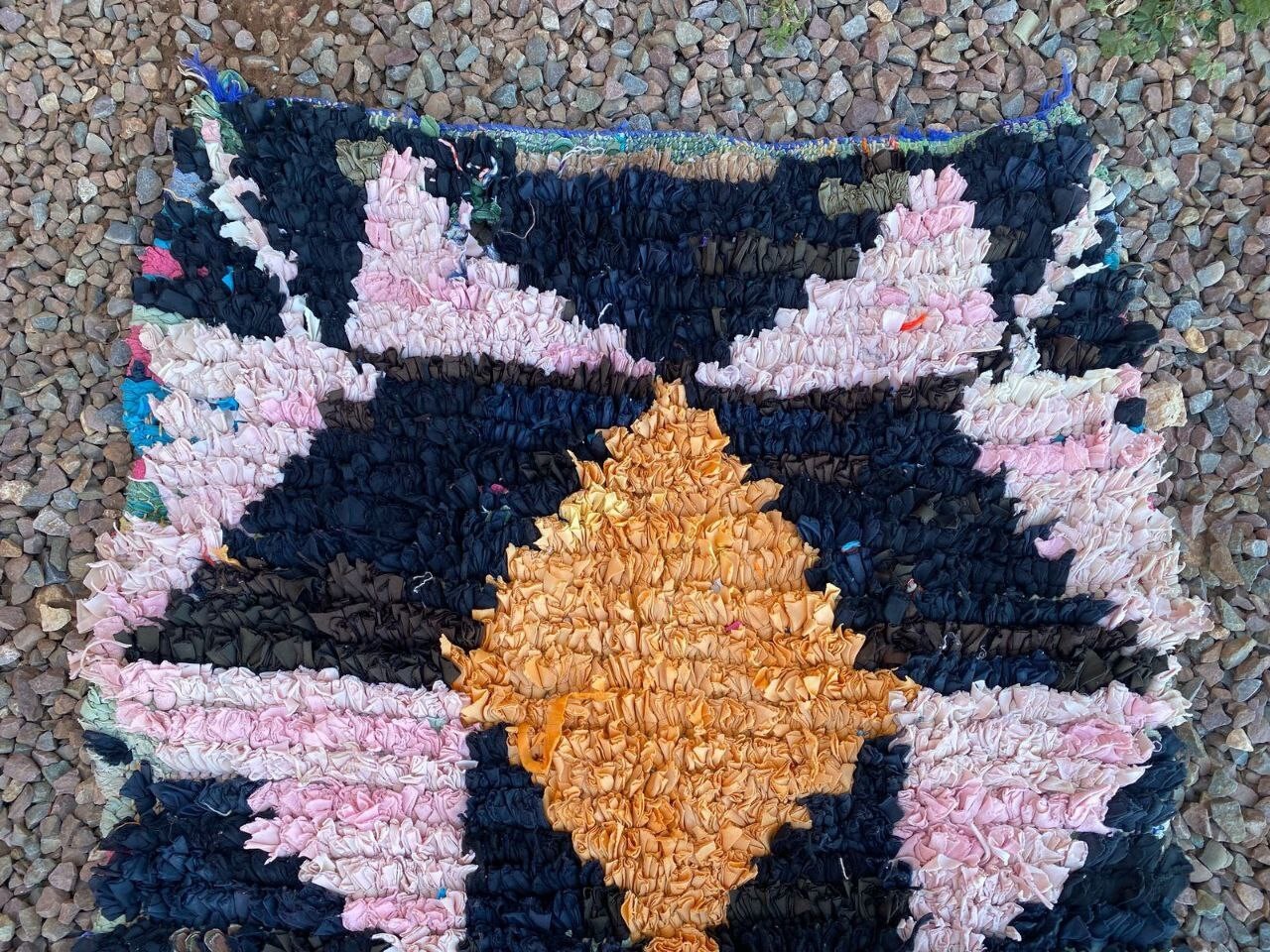 Vintage Moroccan Handmade Runner Rug 1’9×8’5 Living-Room Berber Cotton Area Rug