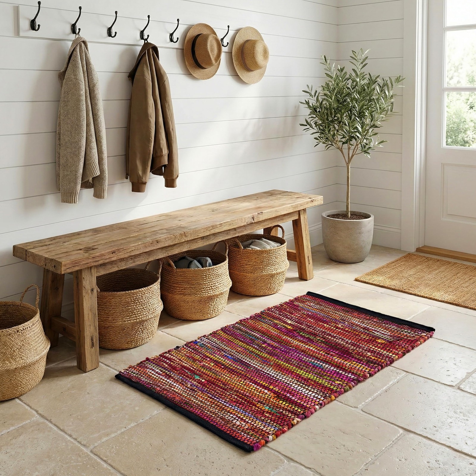 Cotton Hand Woven Area Rug 2×3 Feet – Multi, 2 x 3 feet, Multi
