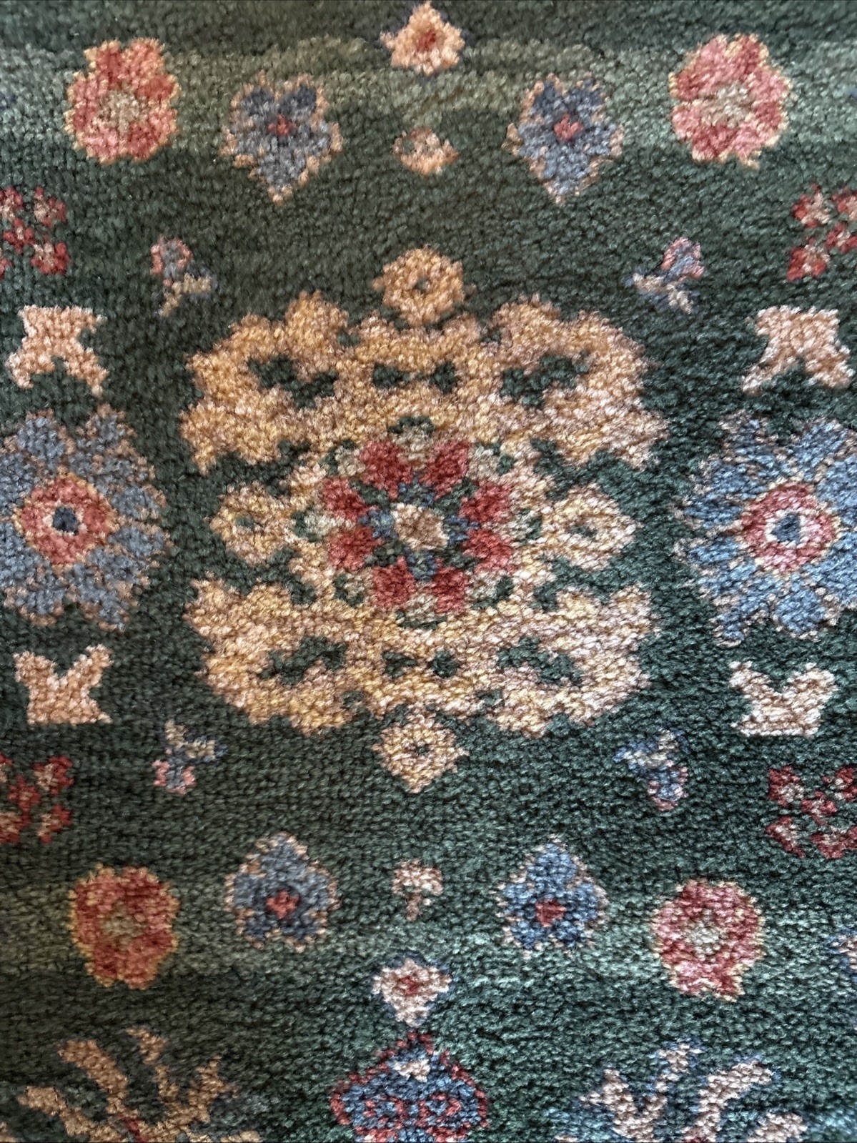 Karastan~5’9″ x 9′ “KUBA” #797 RARE VARIEGATED TEAL RUG/CARPET ~Very Fine