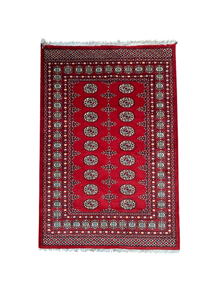 6′ x 4′ (ft)-Red Hand Knotted | Red Bokhara | Area Rug | Stampa Rugs
